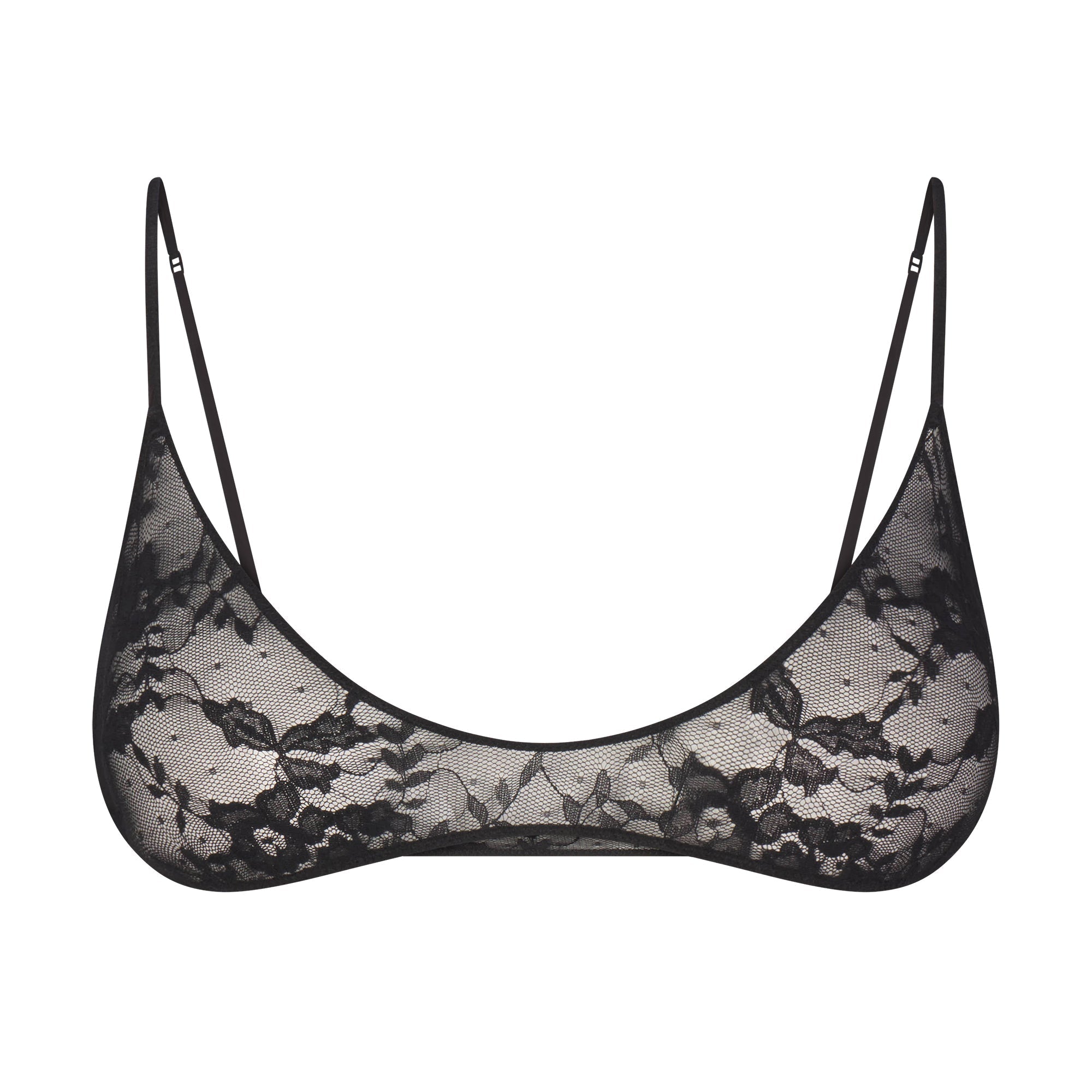 SKIMS STRETCH LACE SKIMPY SCOOP BRALETTE | SOOT
