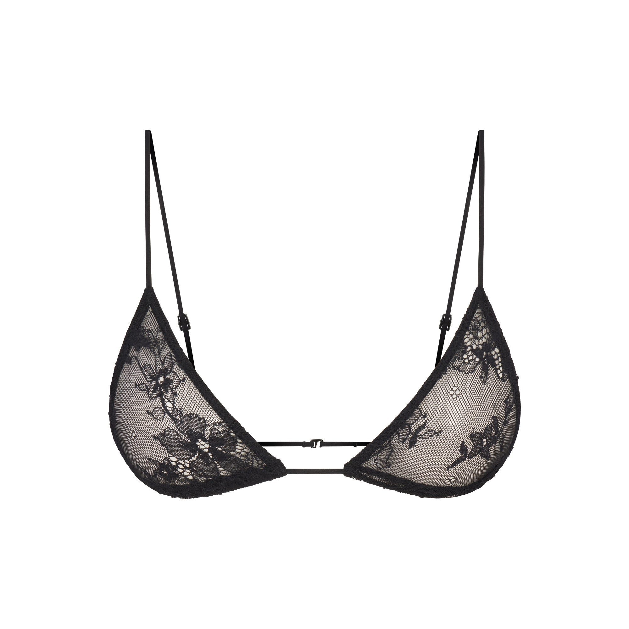 SKIMS ULTRA FINE LACE MICRO TRIANGLE BRALETTE | ONYX