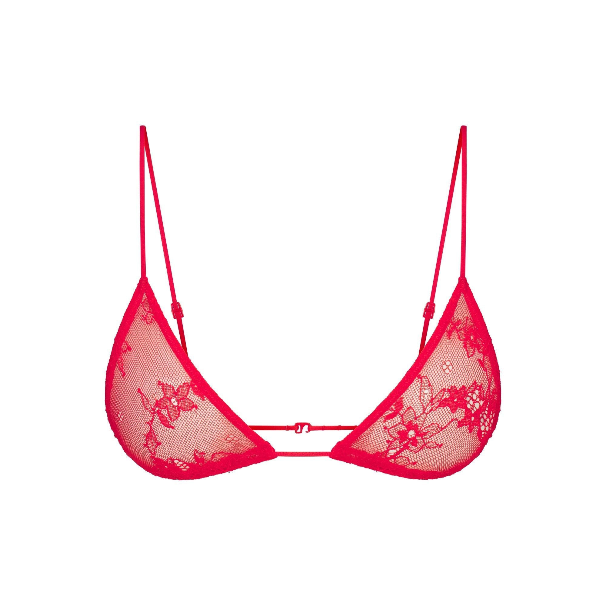 SKIMS ULTRA FINE LACE MICRO TRIANGLE BRALETTE | RUBY