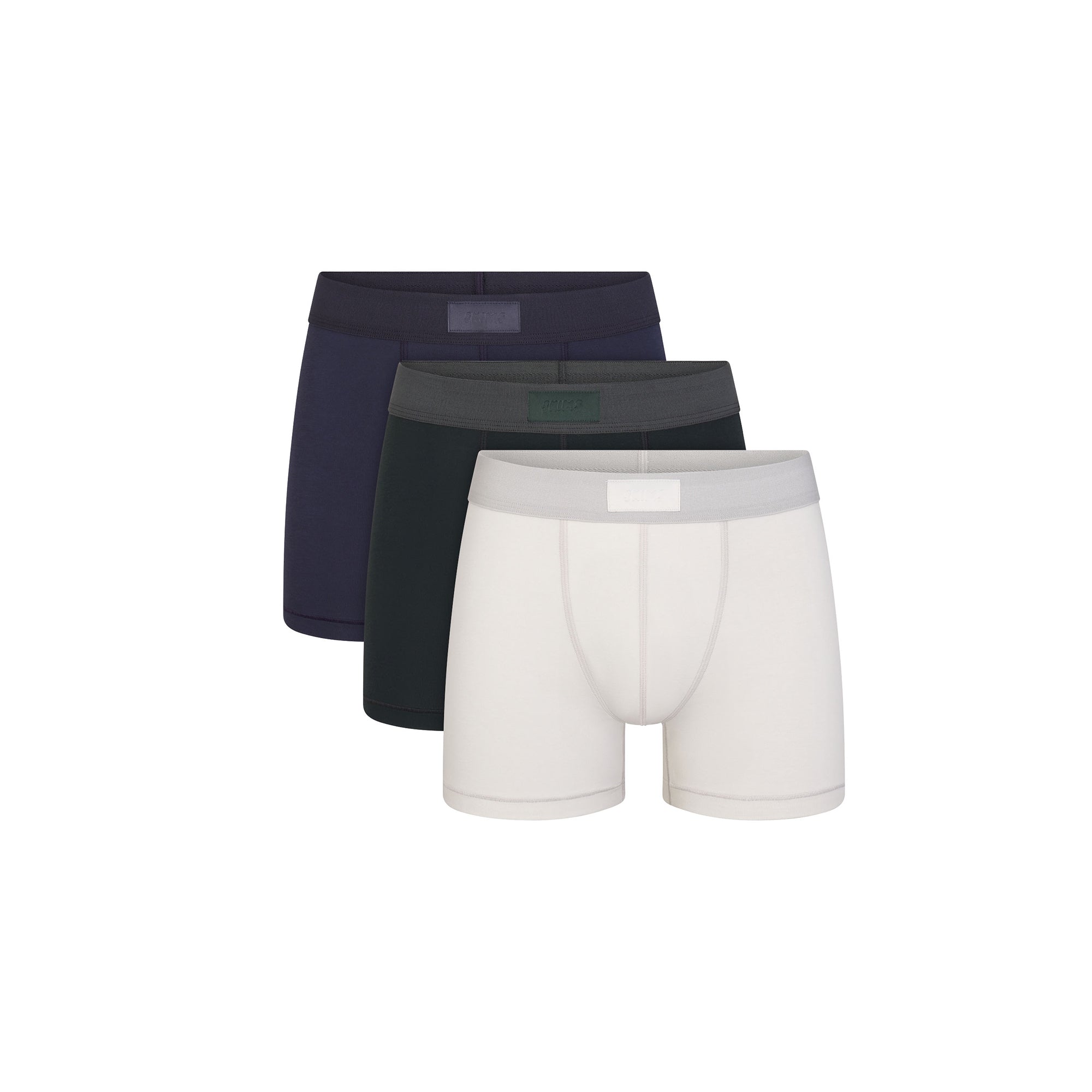 SKIMS COTTON MENS 3" BOXER BRIEF 3-PACK | BLUE BLACK MULTI