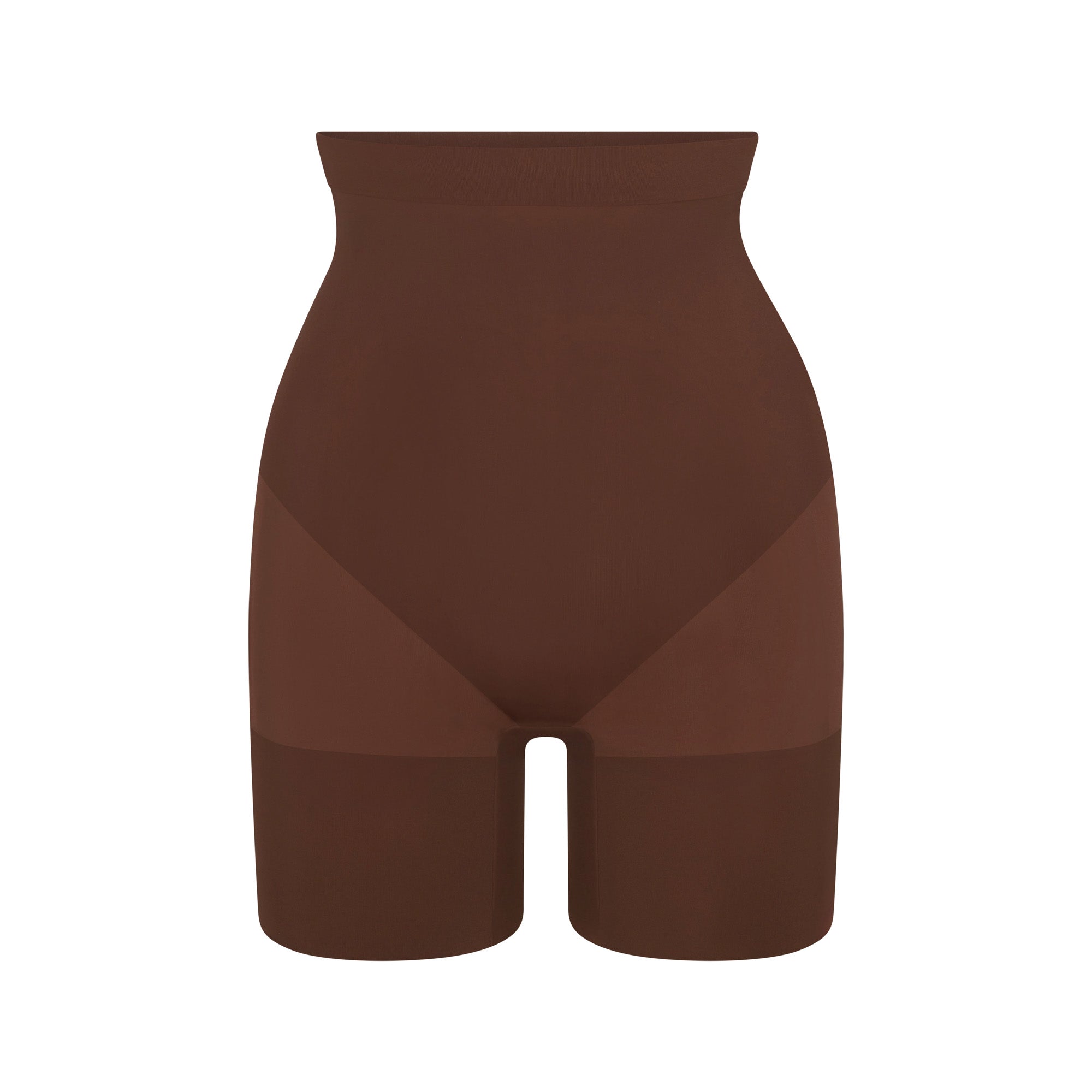 SKIMS SHEER SEAMLESS HIGH-WAISTED MID THIGH SHORT | COCOA