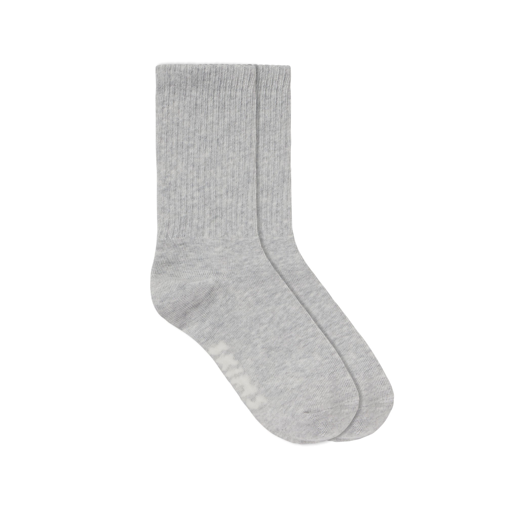 SKIMS RIBBED CREW SOCK | LIGHT HEATHER GREY