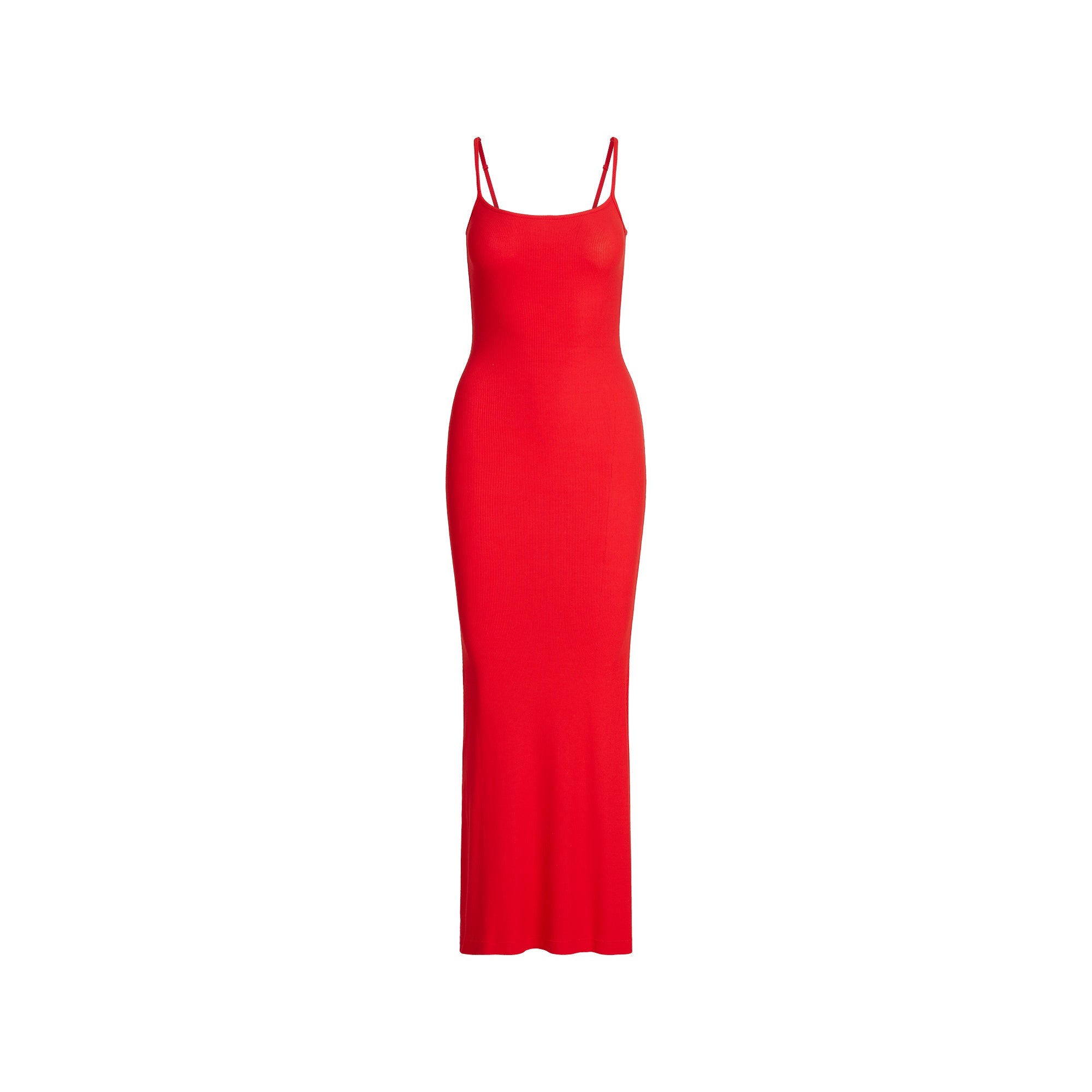 SKIMS SOFT LOUNGE PETITE LONG SLIP DRESS | CHERRY