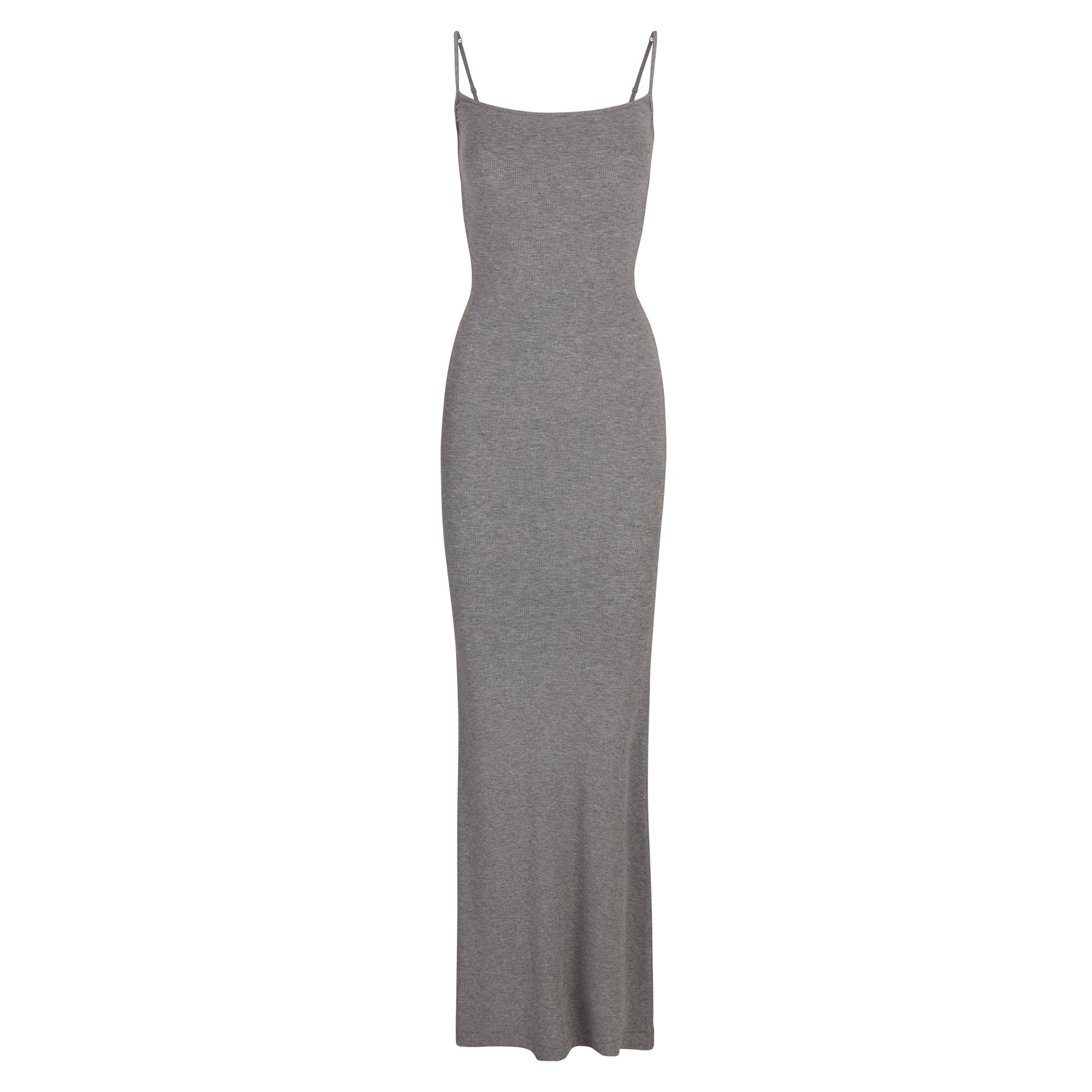 SKIMS SOFT LOUNGE LONG SLIP DRESS | HEATHER GREY