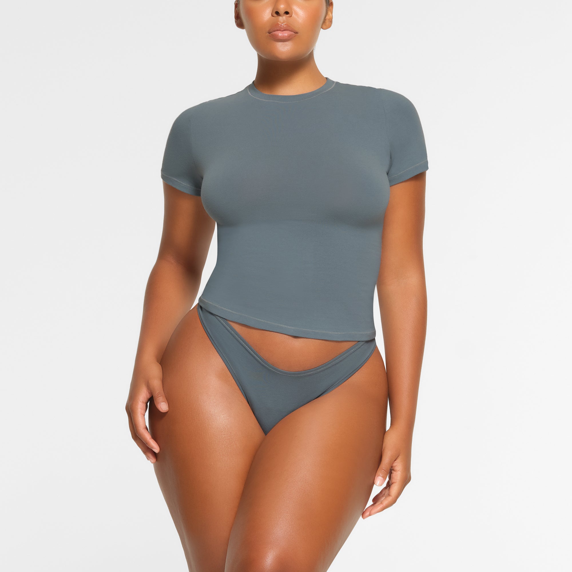 SKIMS COTTON JERSEY T-SHIRT | KYANITE