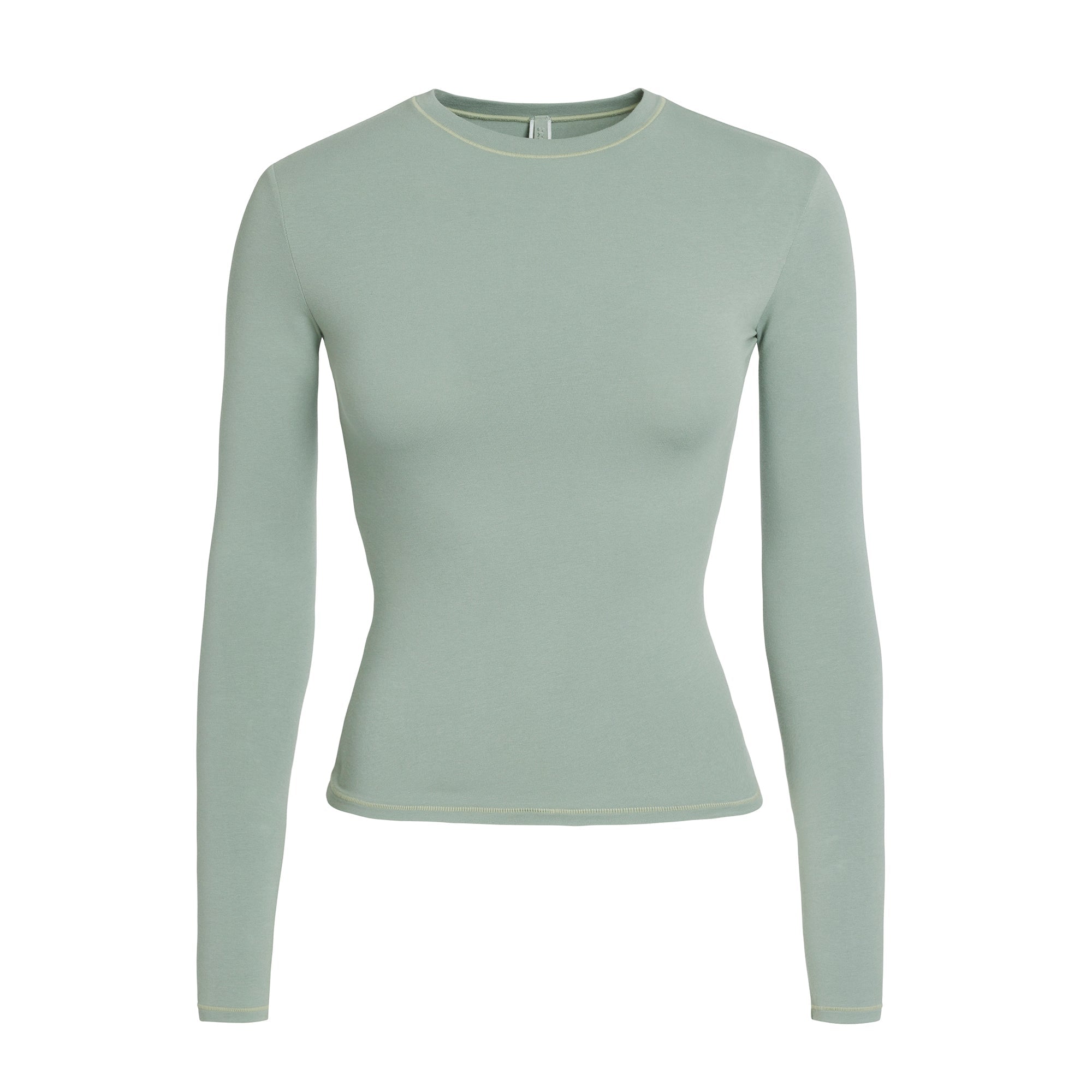 SKIMS COTTON JERSEY LONG SLEEVE T-SHIRT | MINERAL
