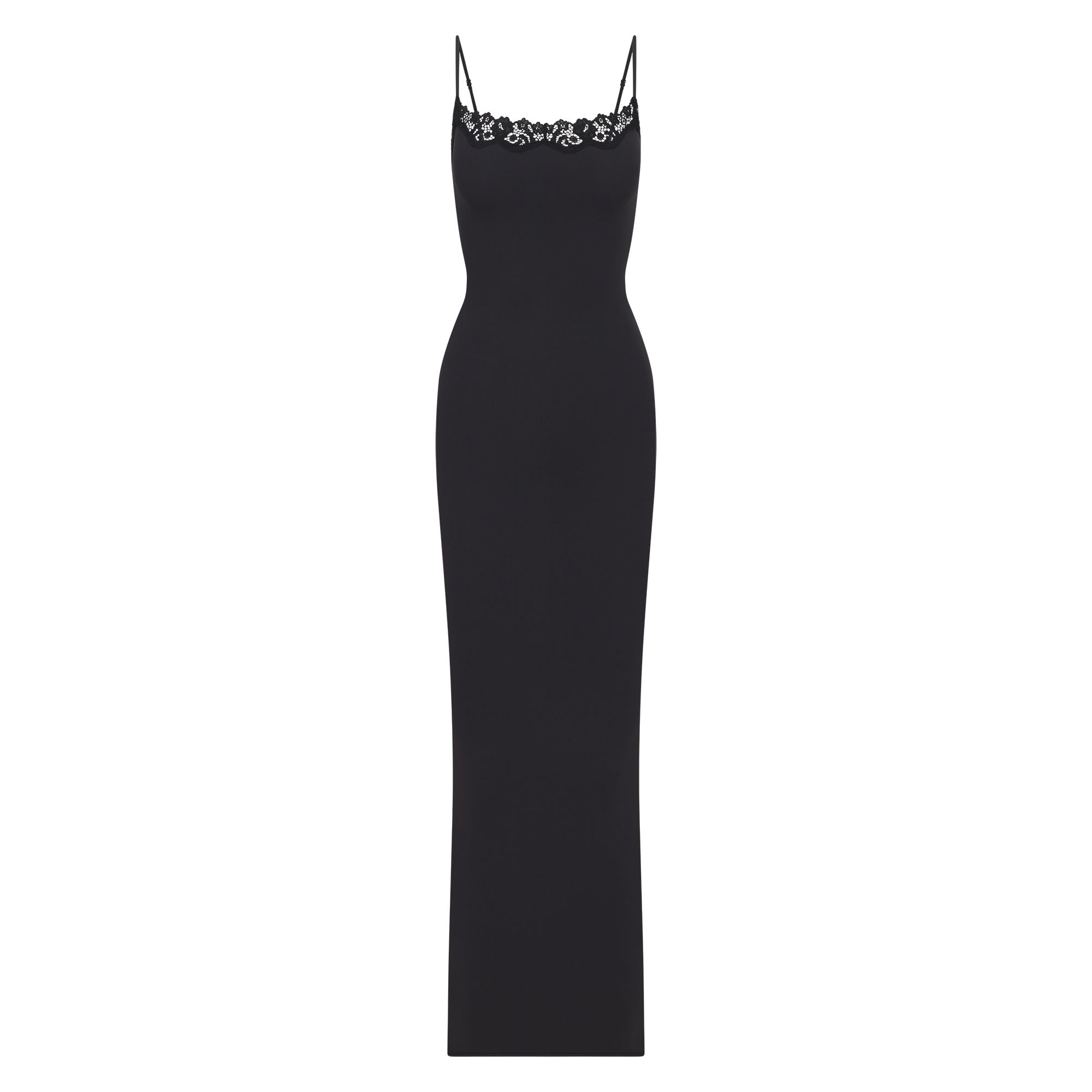 SKIMS FITS EVERYBODY LACE LONG SLIP DRESS | ONYX