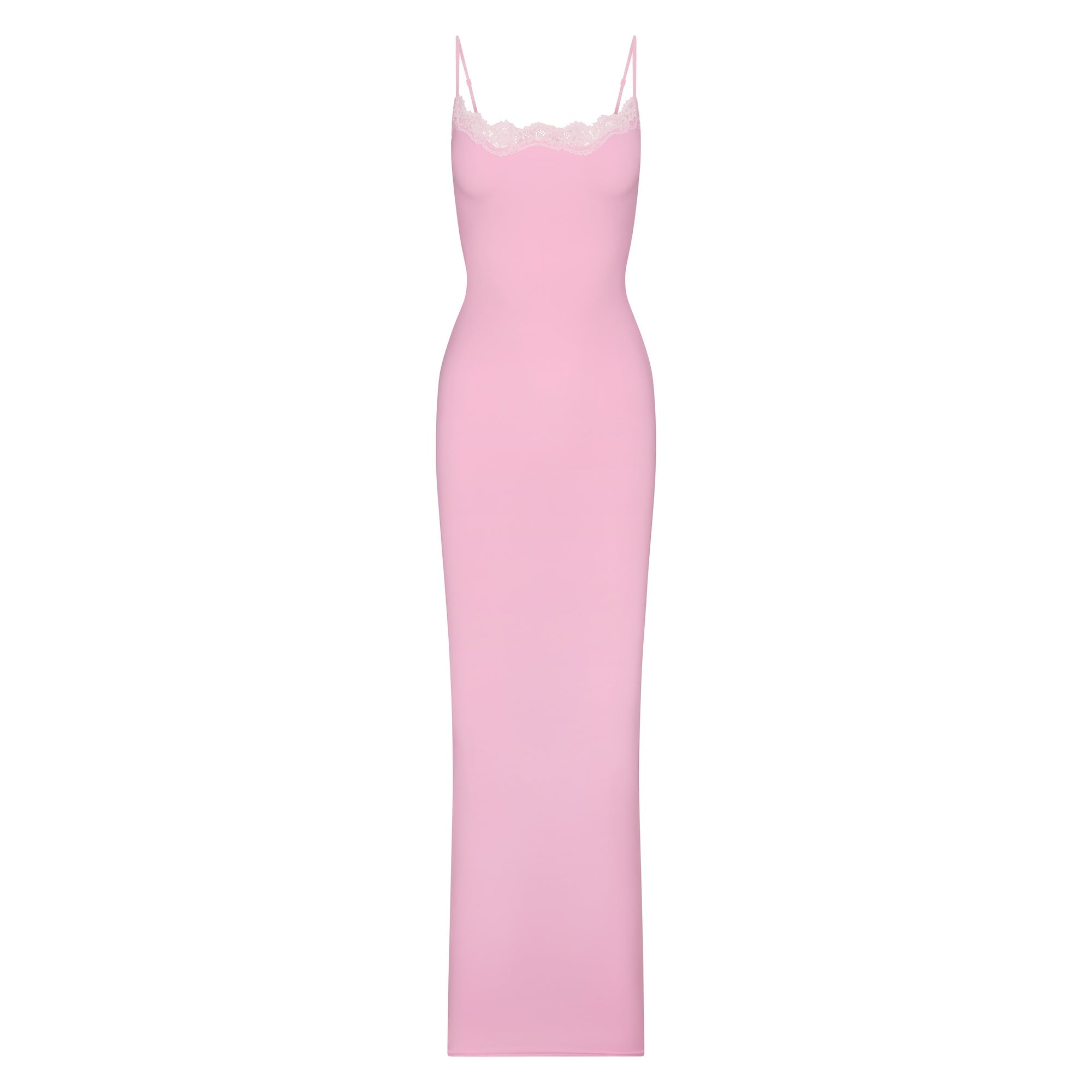 SKIMS FITS EVERYBODY LACE LONG SLIP DRESS | BUBBLE GUM TONAL