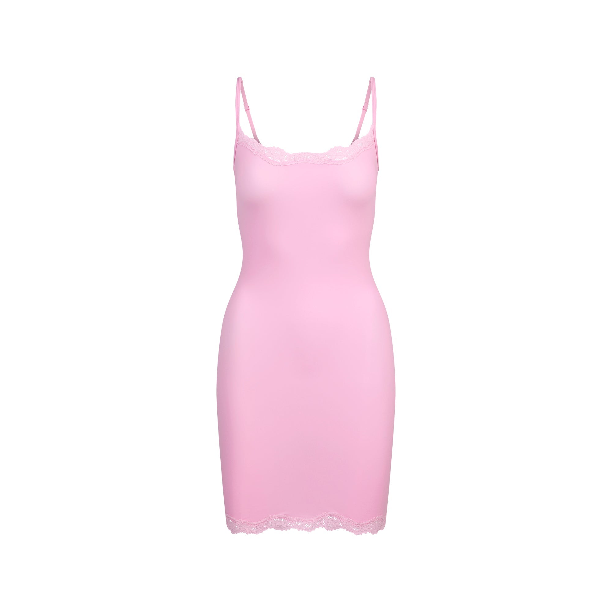 SKIMS FITS EVERYBODY LACE SLIP DRESS | BUBBLE GUM TONAL