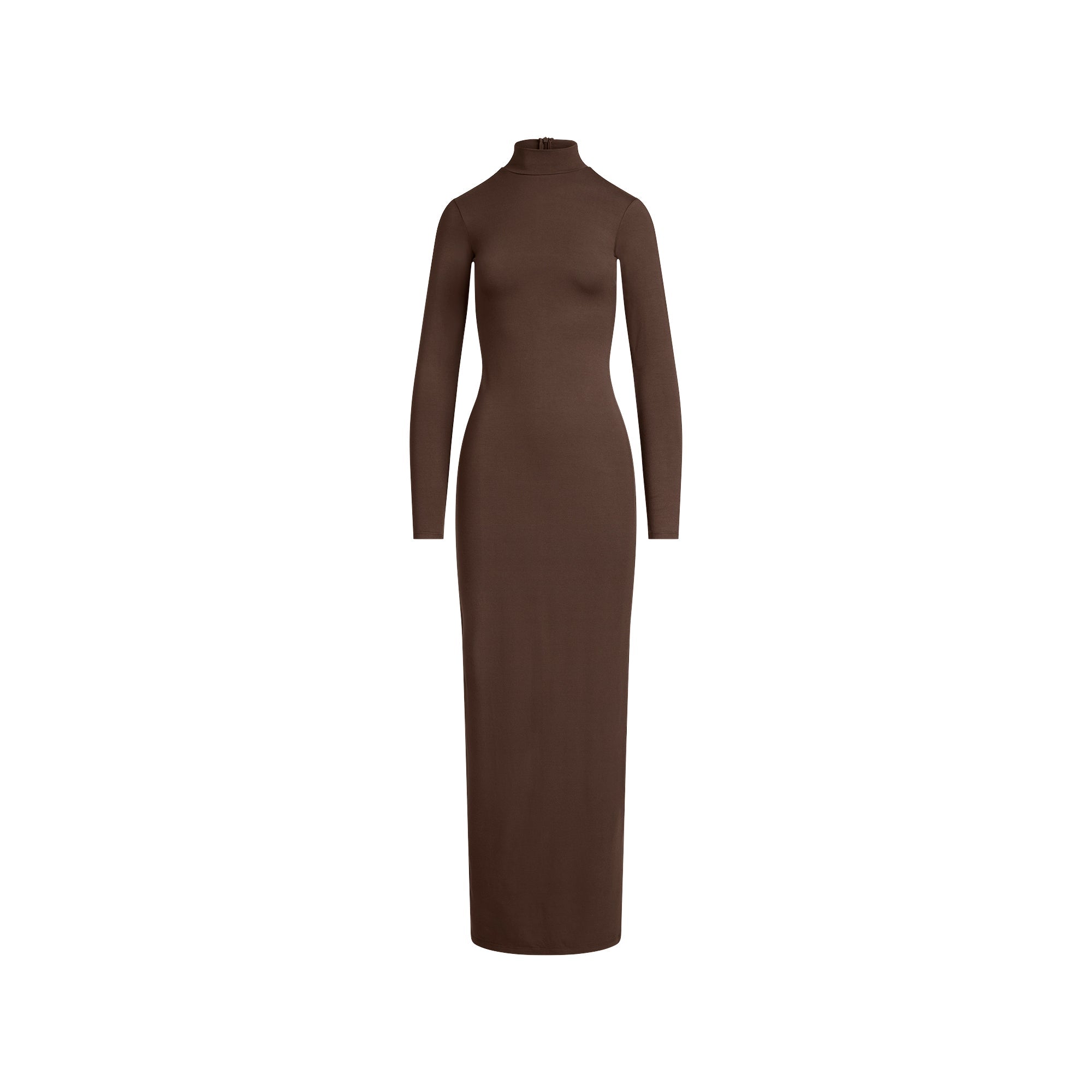 SKIMS SMOOTH LAYERS TURTLENECK LONG DRESS | ESPRESSO