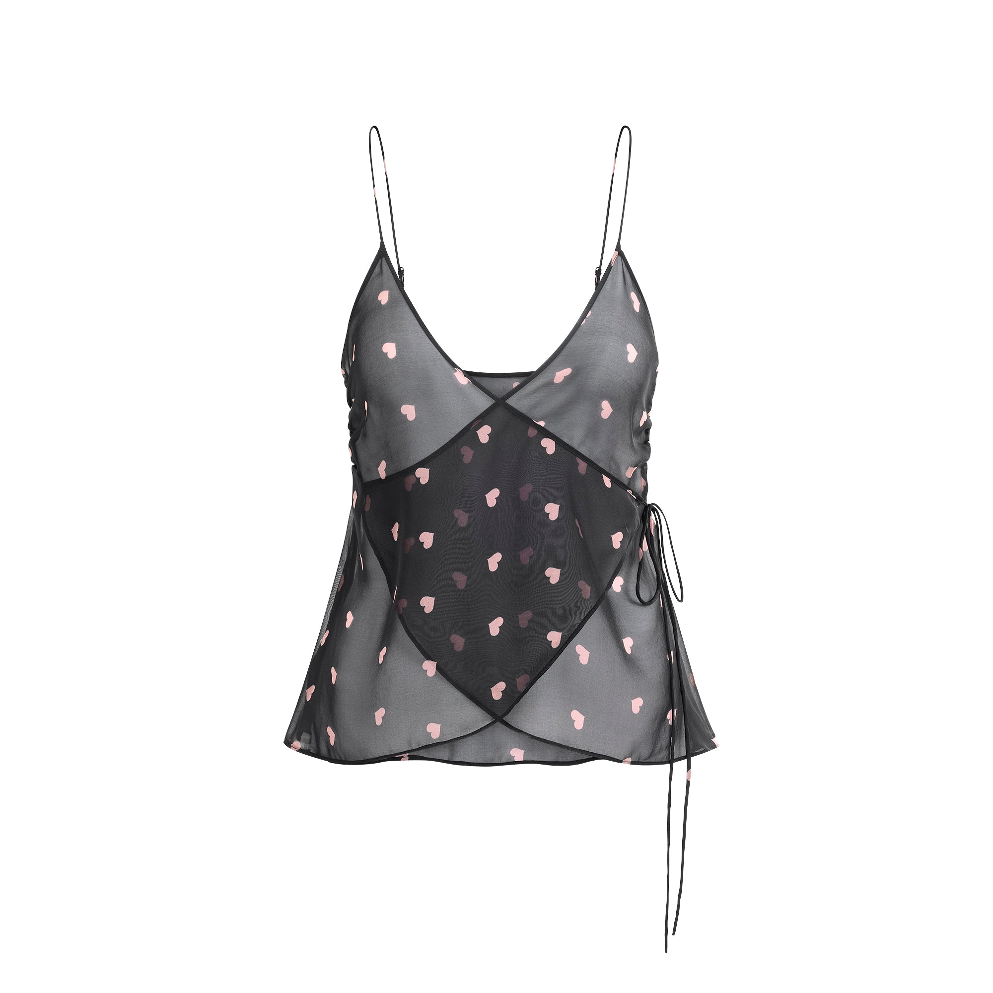 SKIMS ROMANCE WRAP CAMI TOP | OBSIDIAN SPACED HEARTS