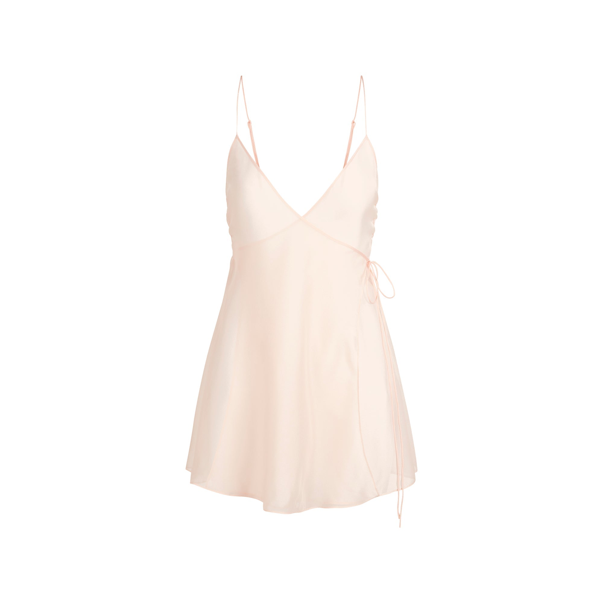 SKIMS ROMANCE WRAP MINI SLIP DRESS | PRIMROSE