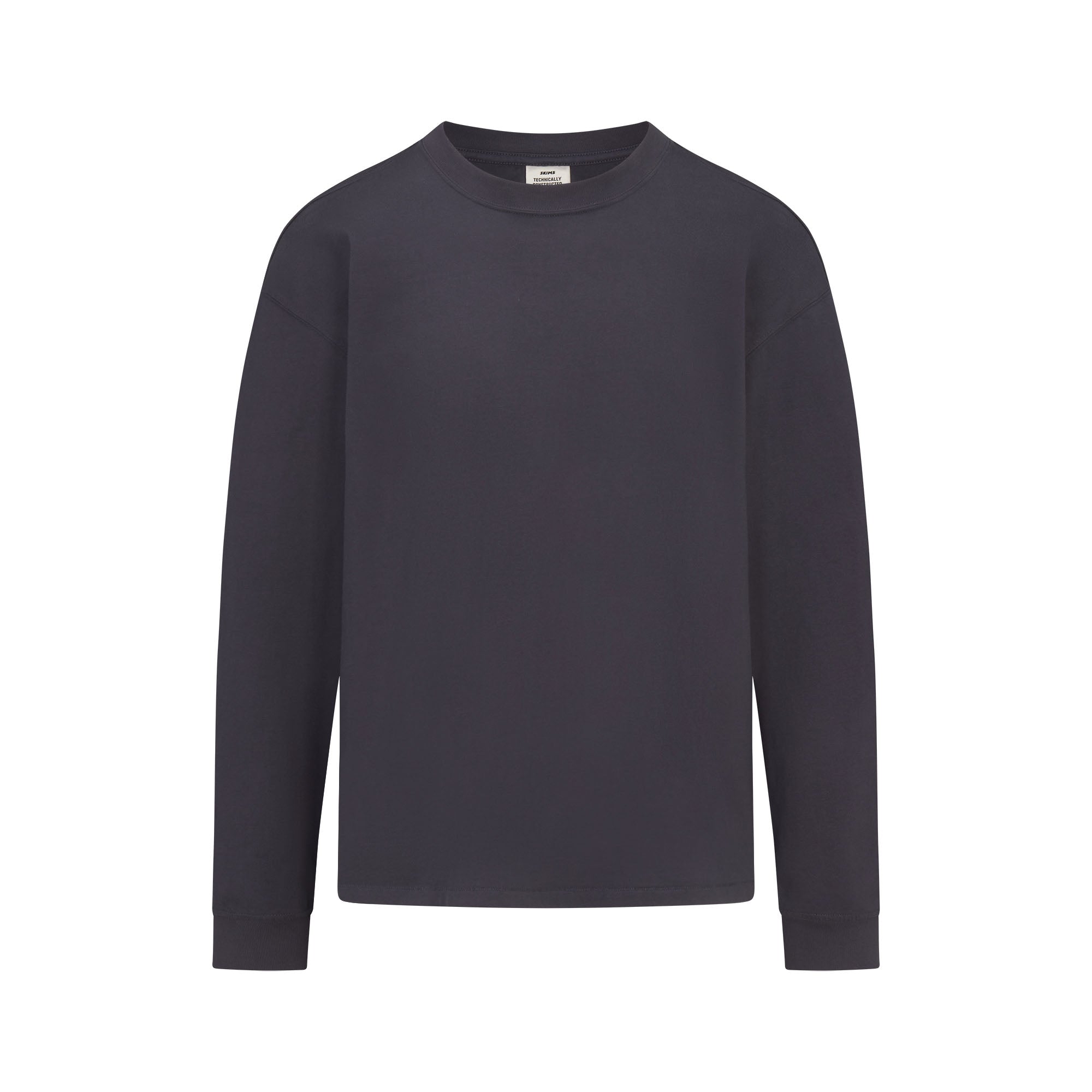 SKIMS HEAVYWEIGHT COTTON MENS RELAXED LONG SLEEVE T-SHIRT | RAVEN