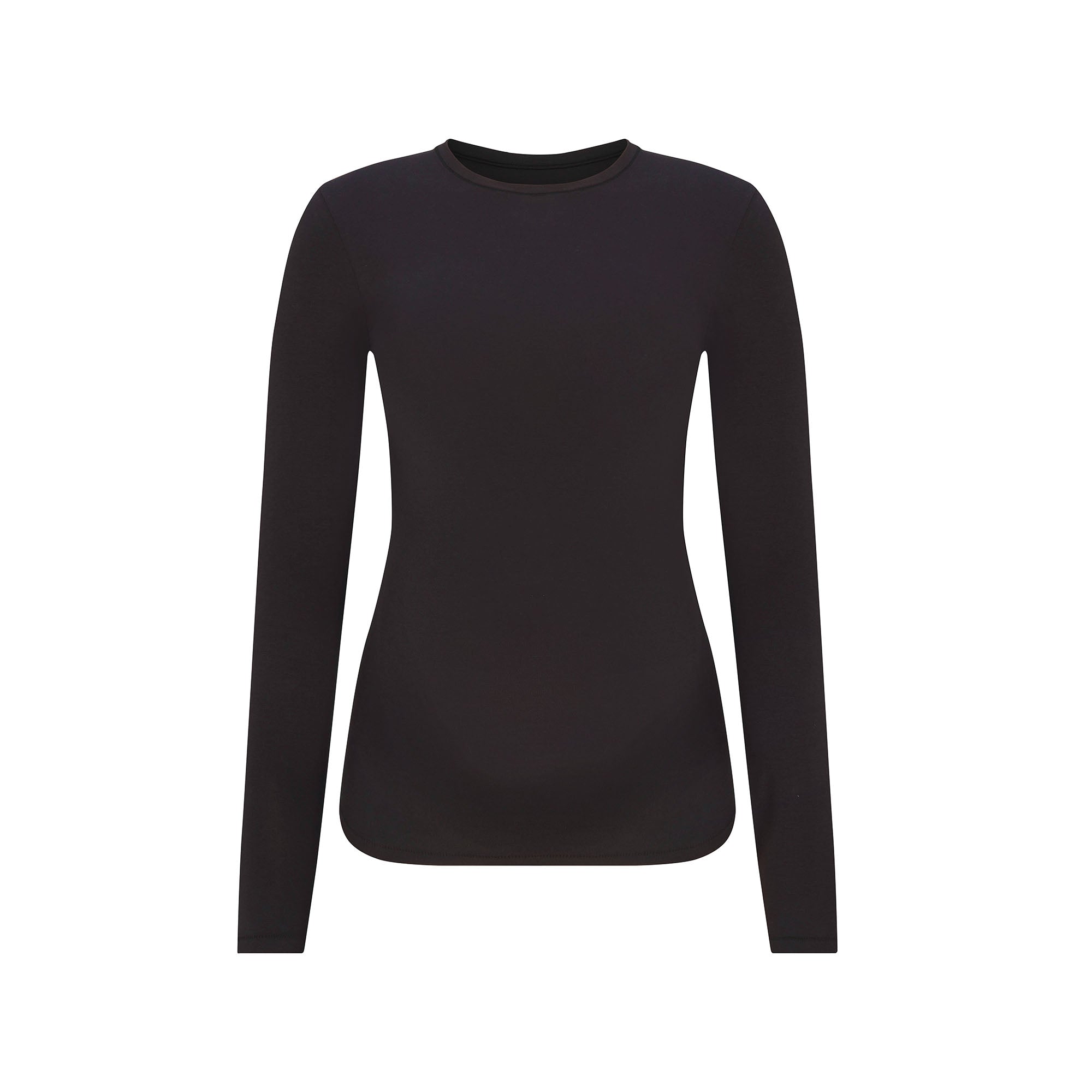 SKIMS COTTON JERSEY MATERNITY LONG SLEEVE T-SHIRT | SOOT