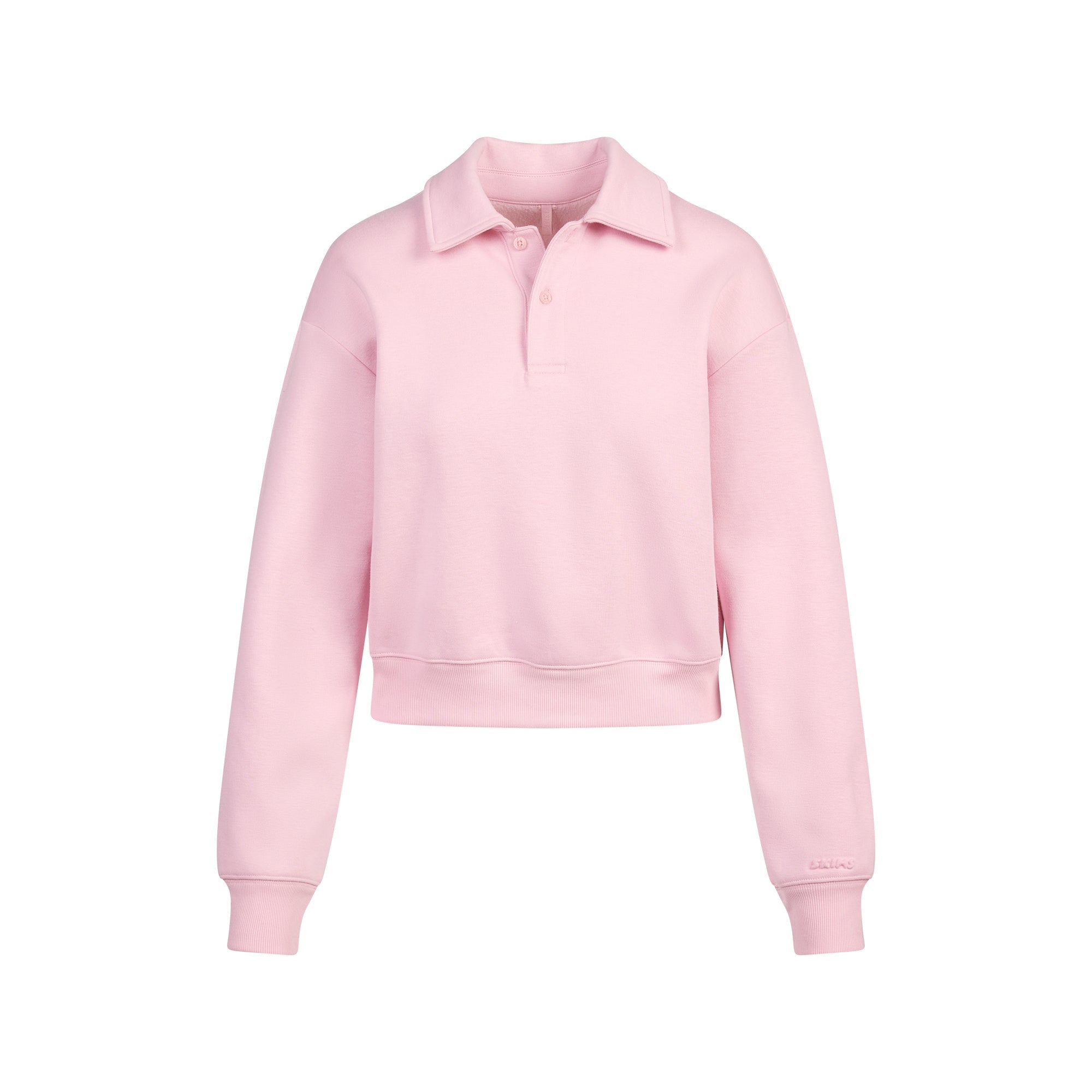 SKIMS COTTON FLEECE POLO SWEATSHIRT | HALITE