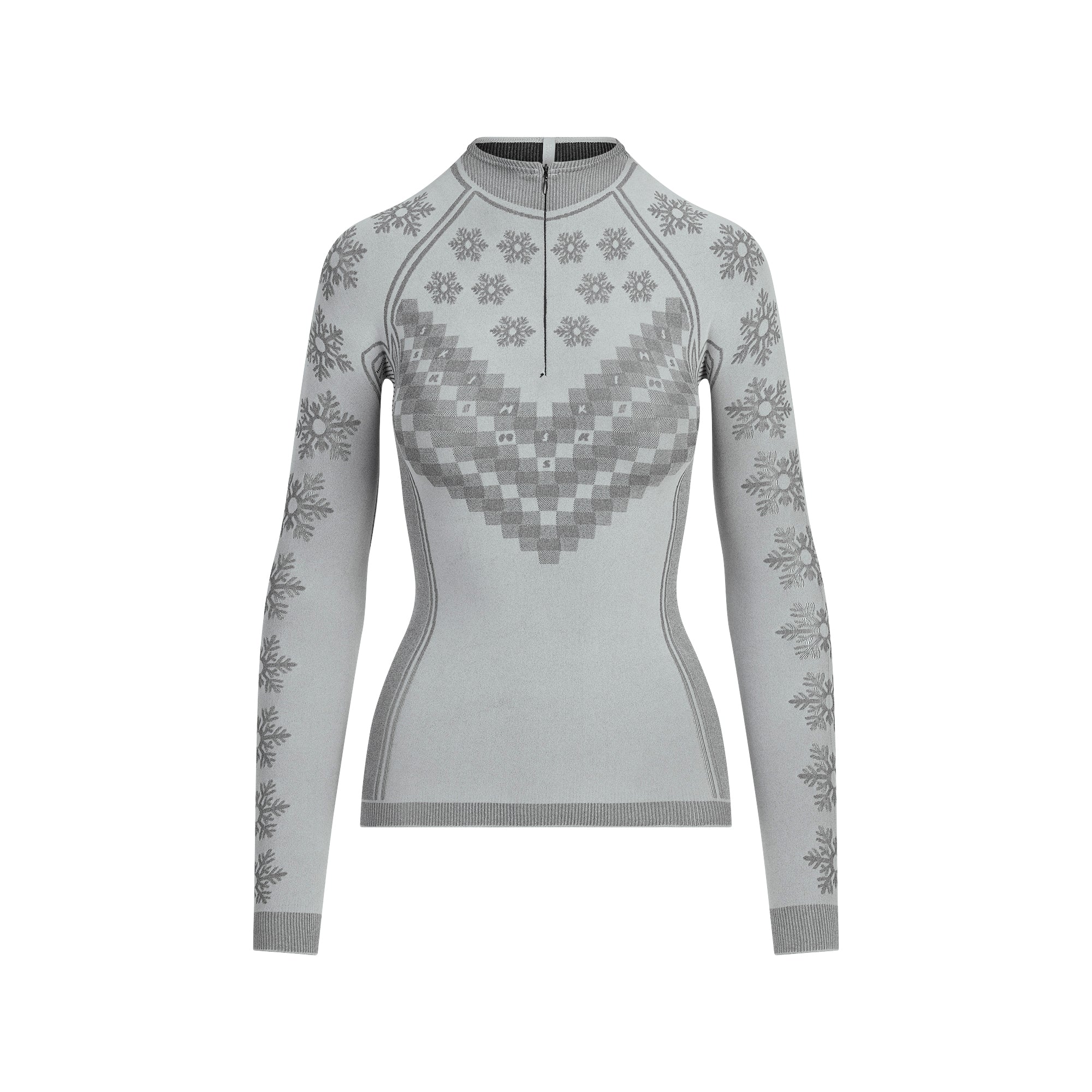 SKIMS FIRST LAYERS HALF ZIP LONG SLEEVE | MIRROR WINTER FAIR ISLE