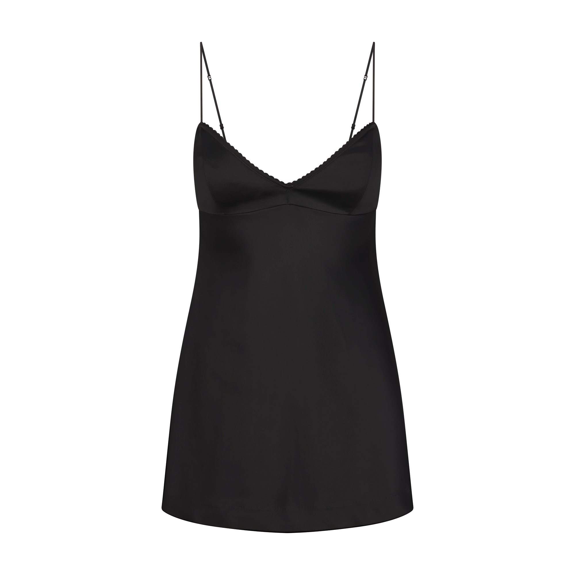 SKIMS SATIN MINI DRESS | OBSIDIAN