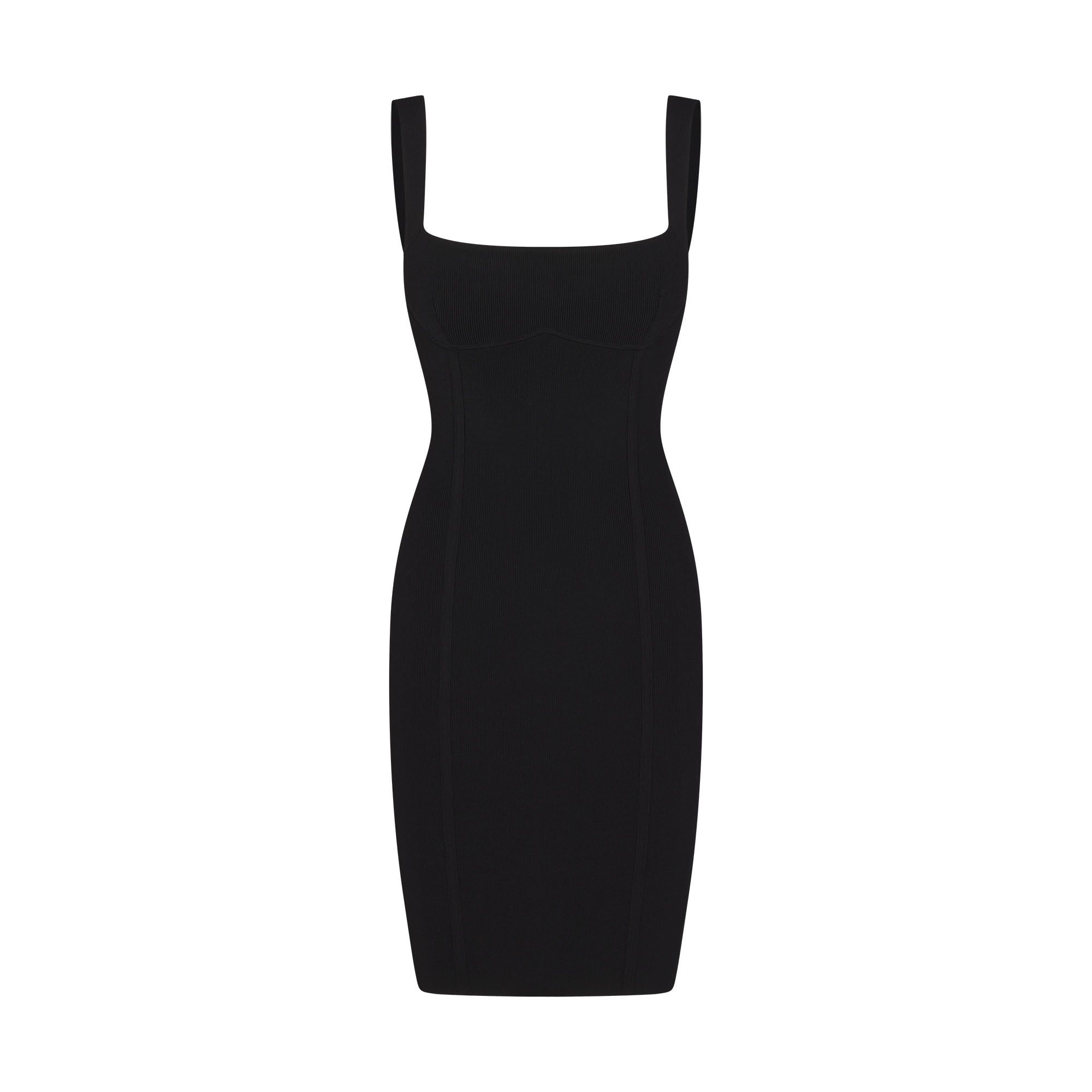 SKIMS REFINED KNIT MIDI DRESS | OBSIDIAN