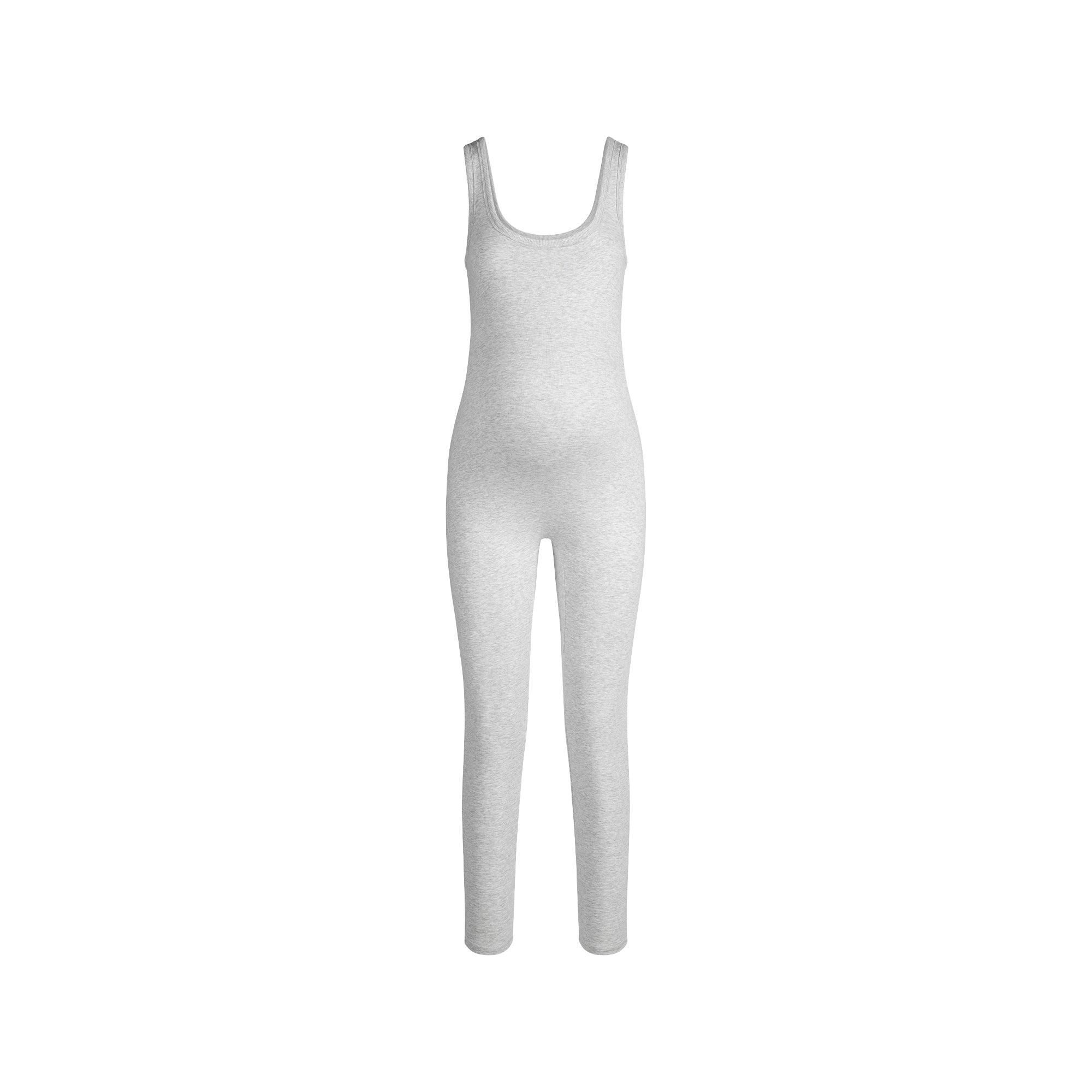 SKIMS COTTON JERSEY MATERNITY CATSUIT | LIGHT HEATHER GREY