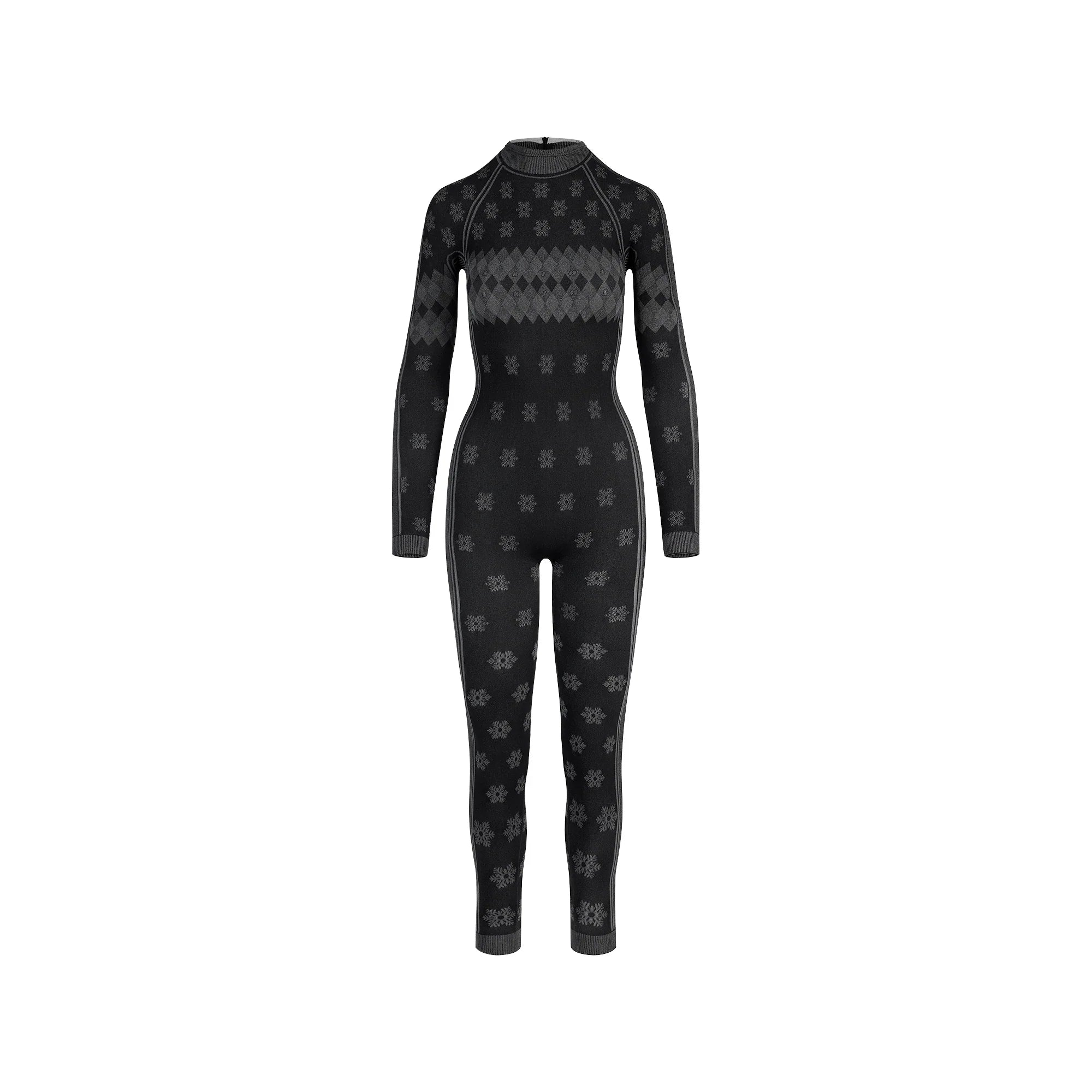 SKIMS FIRST LAYERS TURTLENECK CATSUIT | OBSIDIAN WINTER FAIR ISLE