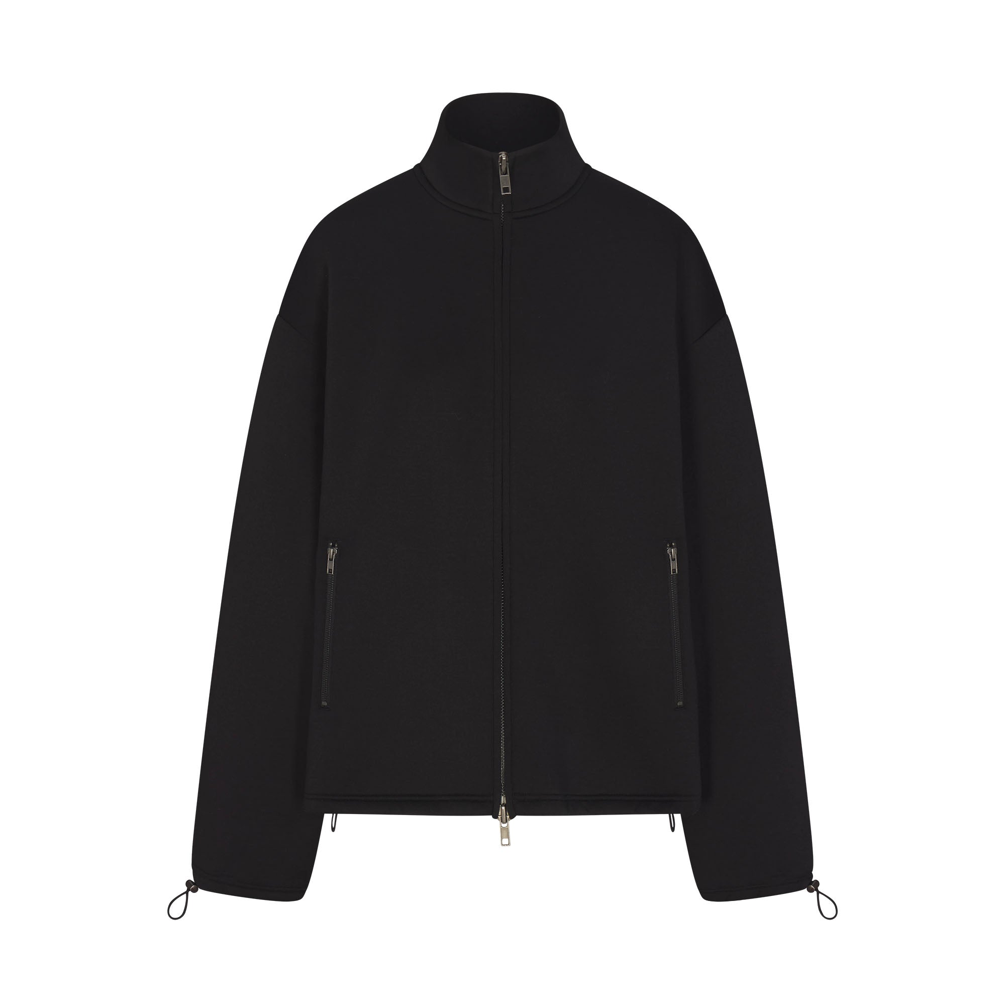 SKIMS NEOPRENE OUTERWEAR OVERBedenD MOCK NECK JACKET | OBSIDIAN