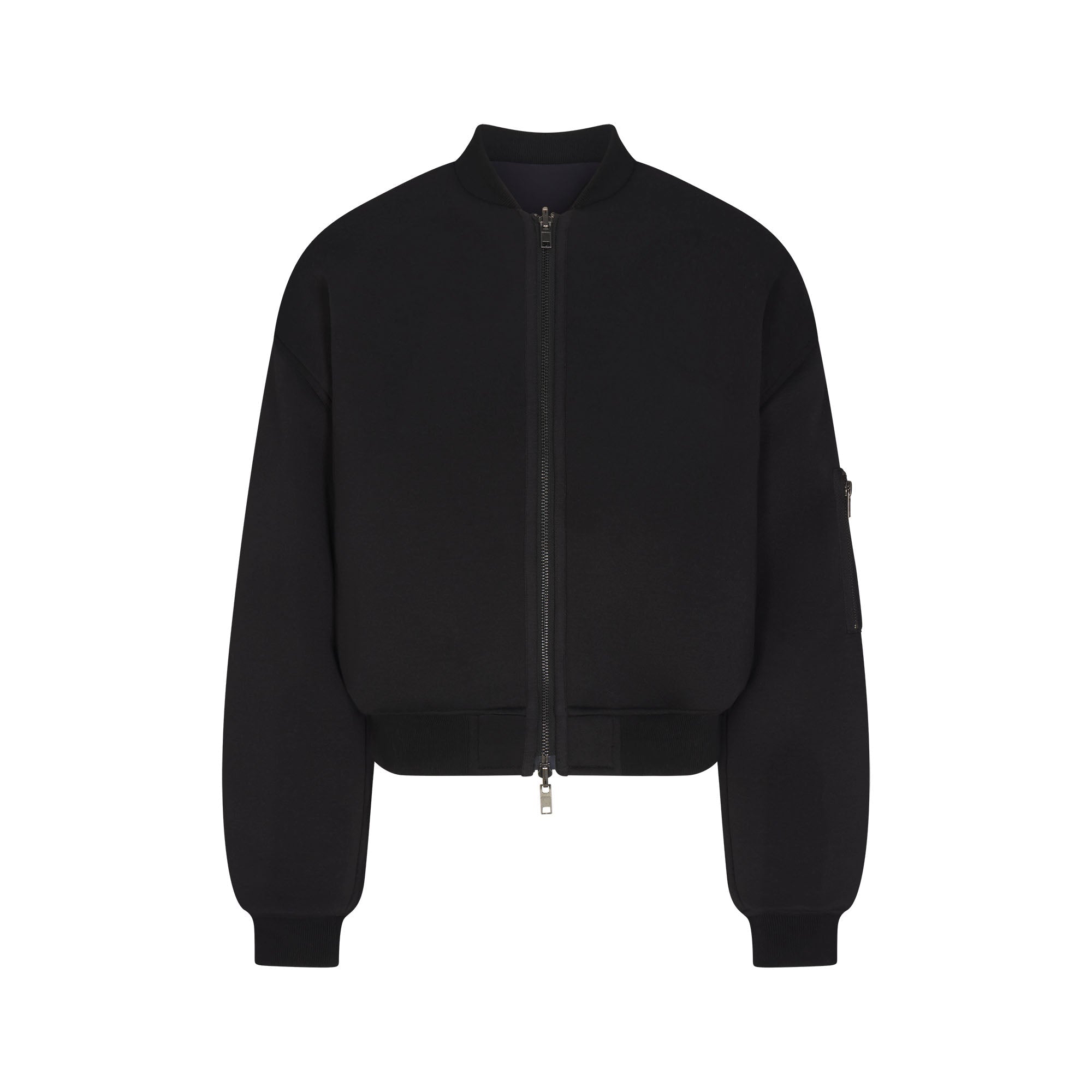 SKIMS NEOPRENE OUTERWEAR REVERSIBLE BOMBER JACKET | OBSIDIAN