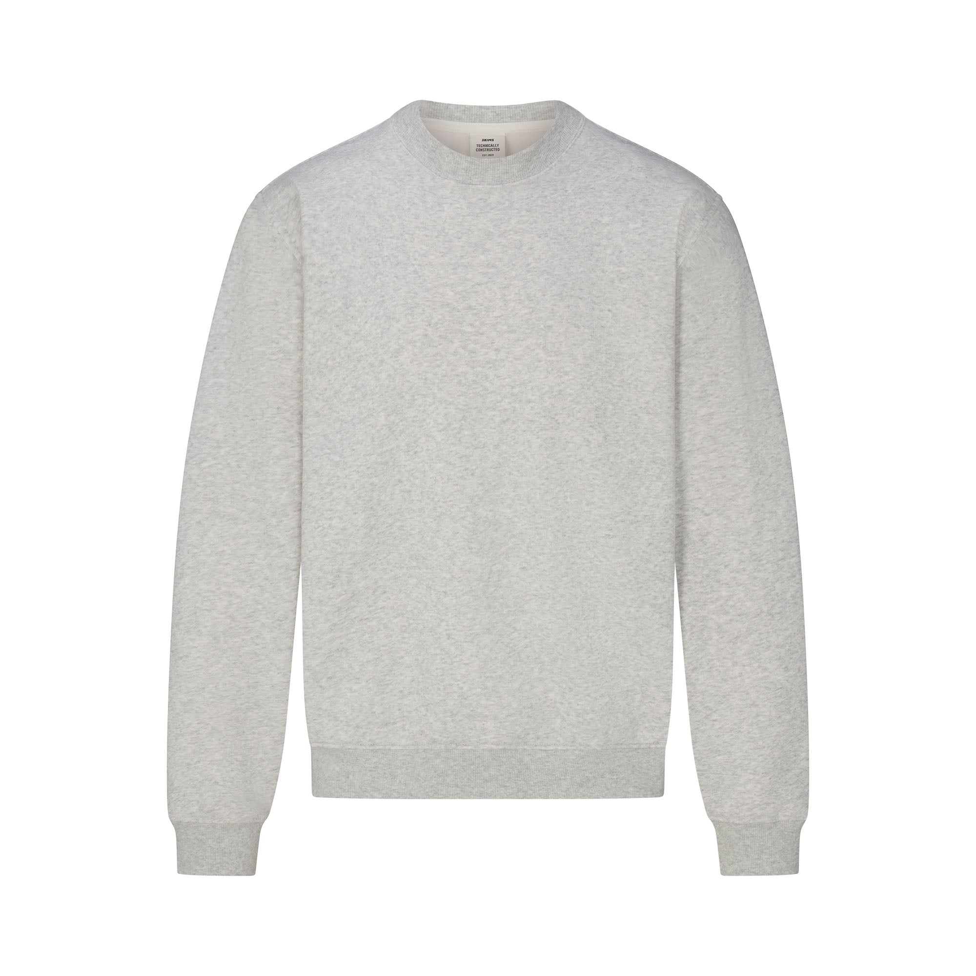 SKIMS FLEECE LOUNGE MENS RELAXED CREWNECK | LIGHT HEATHER GREY