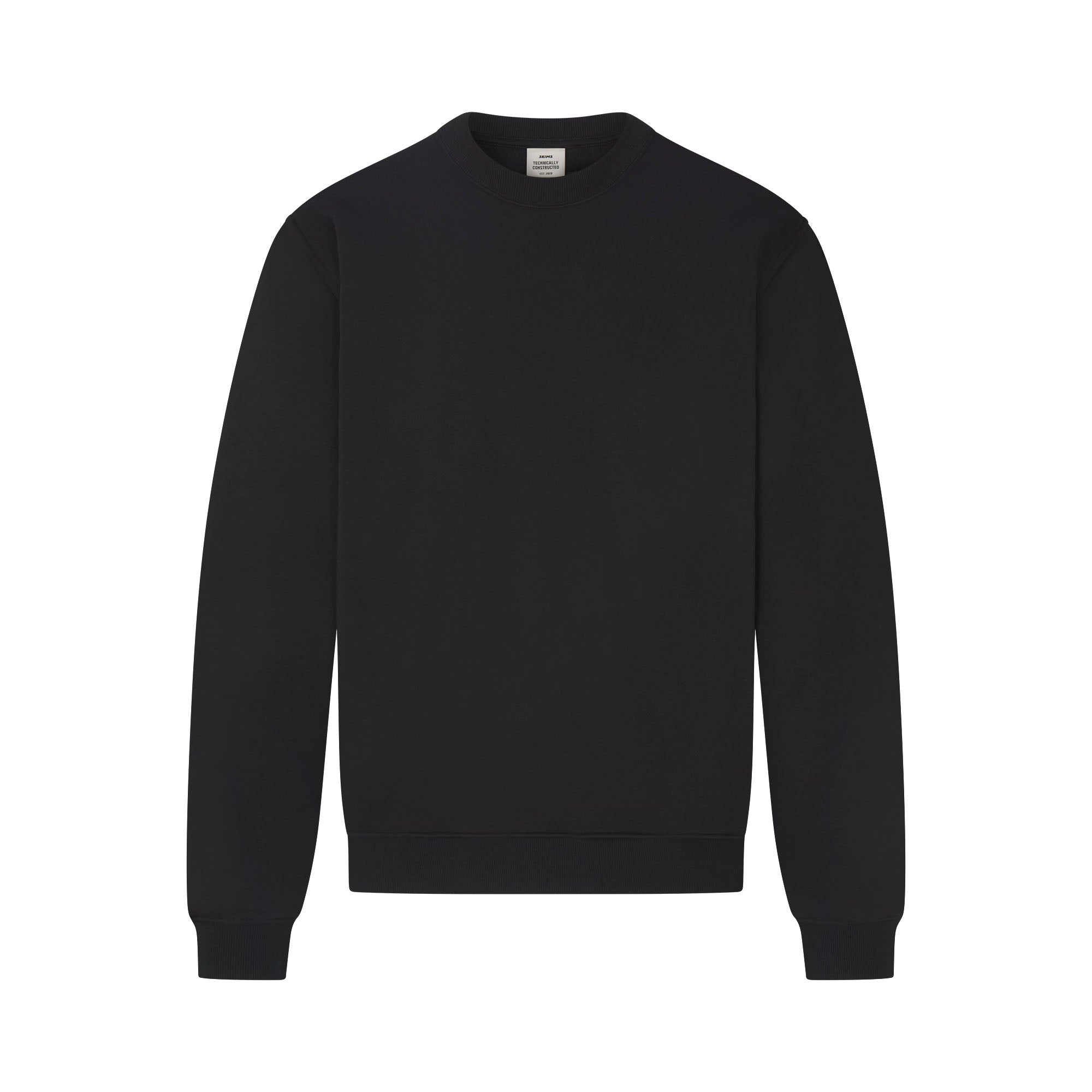 SKIMS FLEECE LOUNGE MENS RELAXED CREWNECK | WASHED ONYX