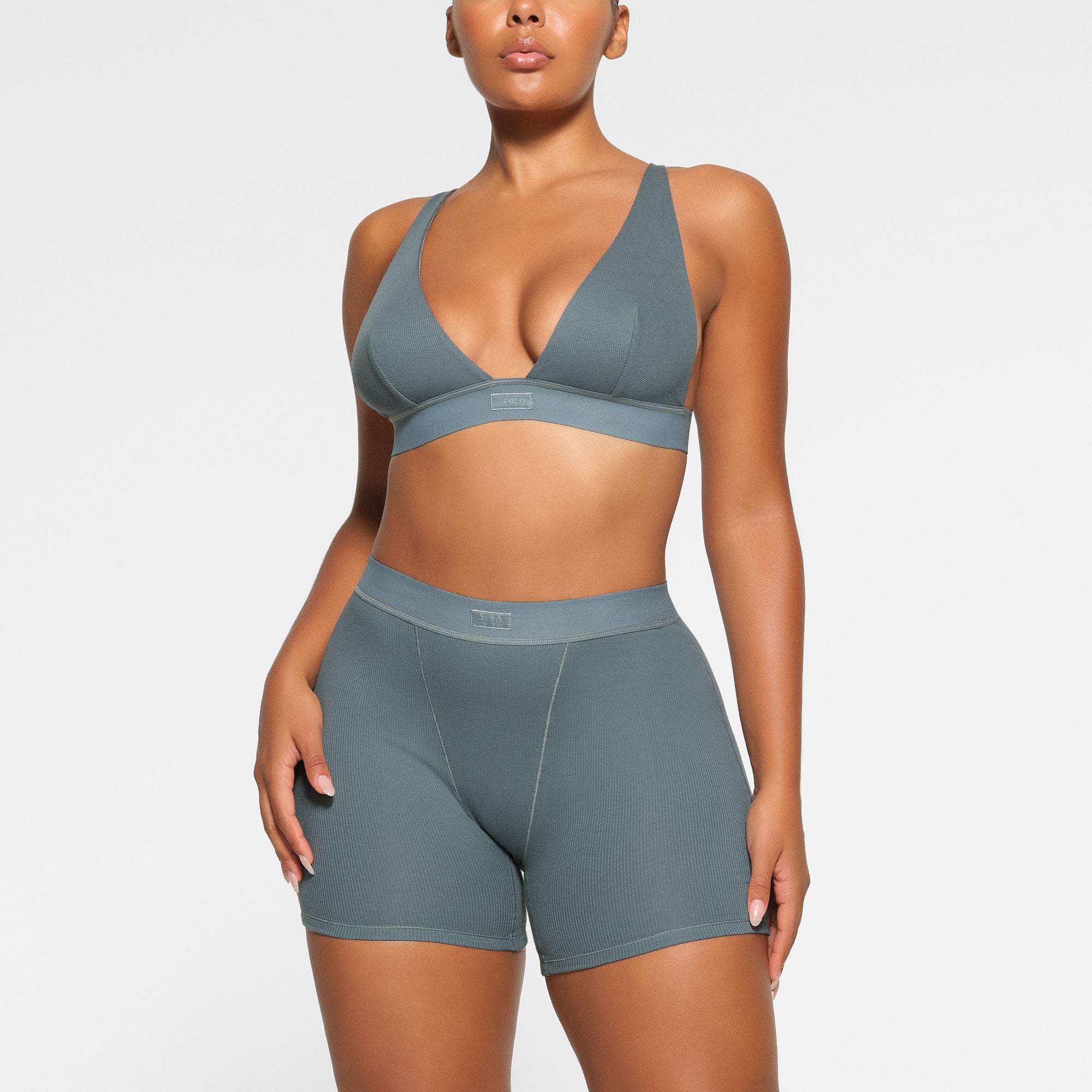 SKIMS COTTON RIB BOXER | KYANITE
