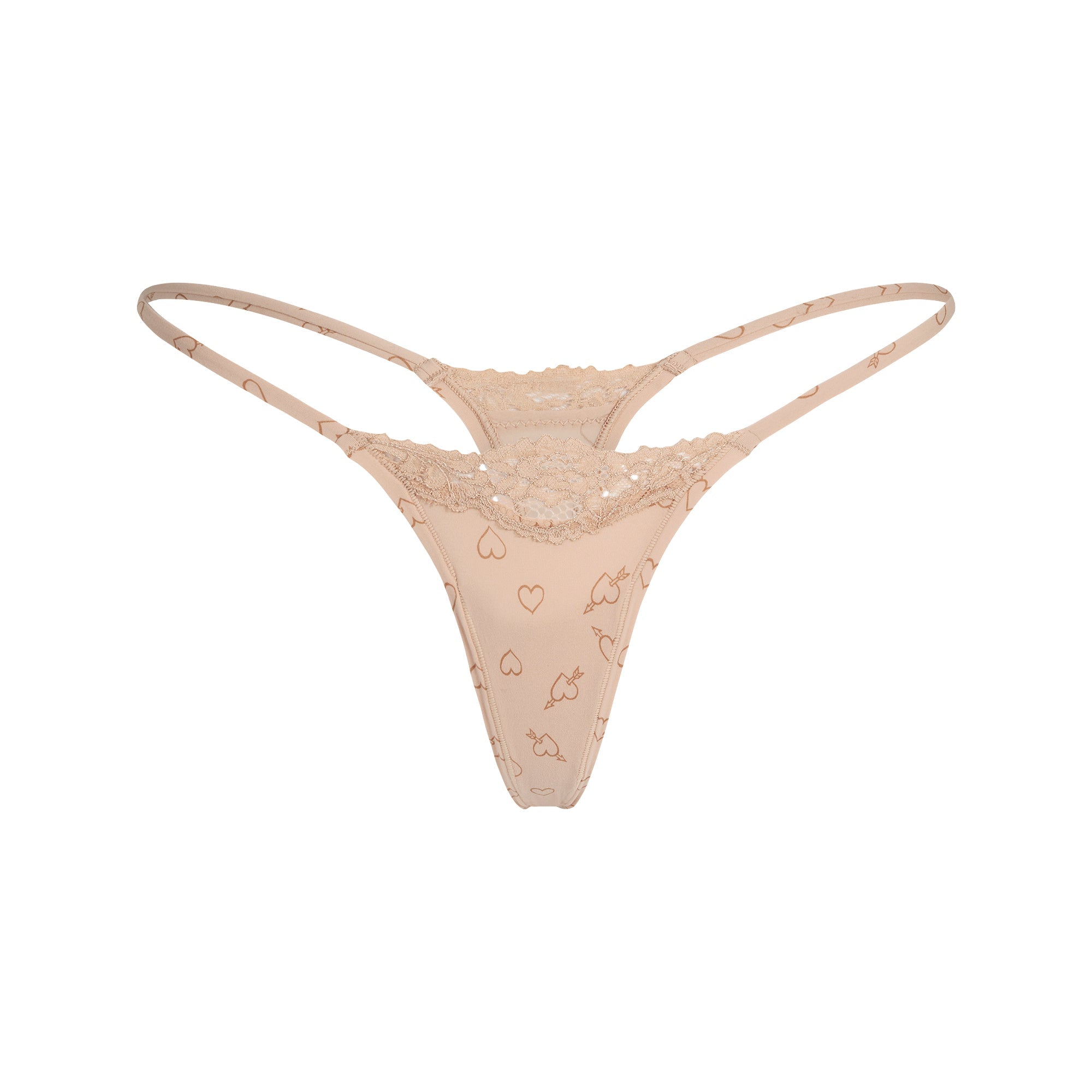 SKIMS FITS EVERYBODY LACE STRING THONG | MICA SKETCHED HEARTS