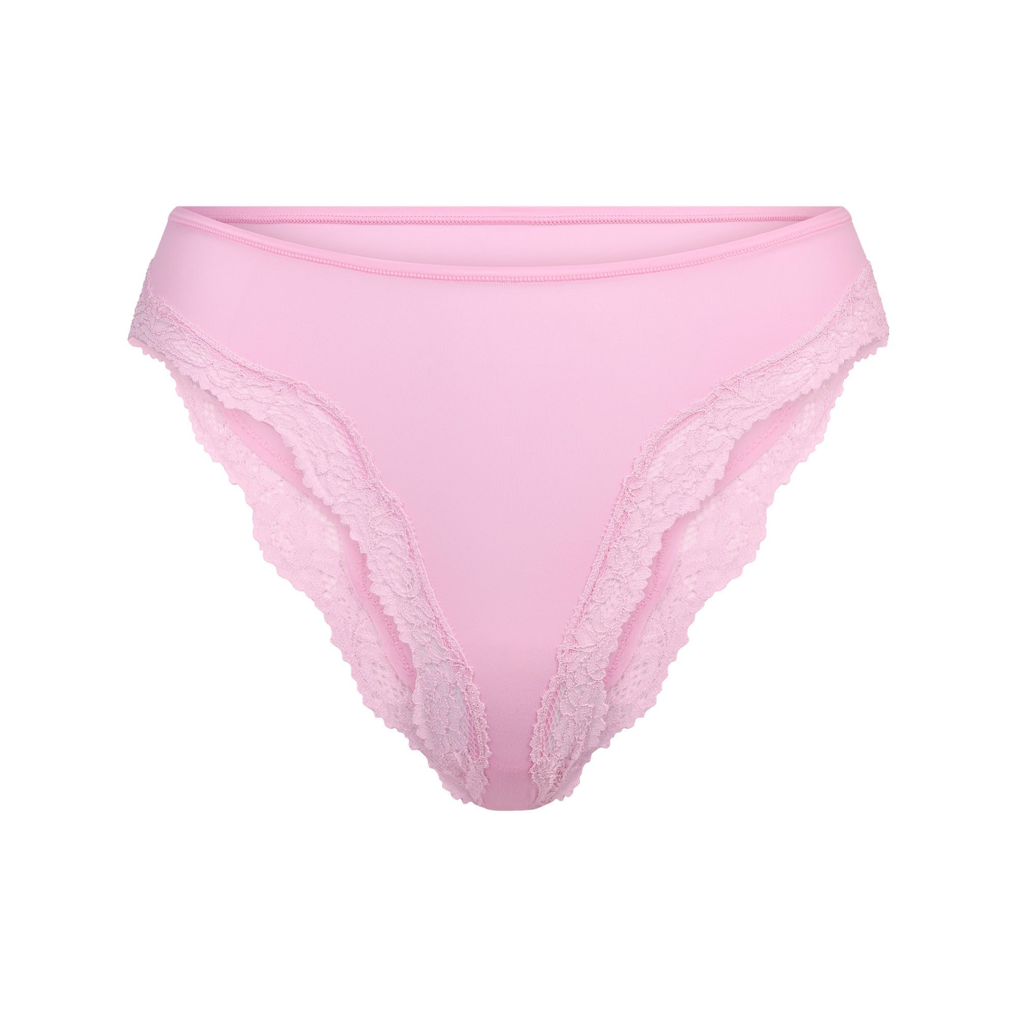 SKIMS FITS EVERYBODY LACE TANGA | BUBBLE GUM TONAL