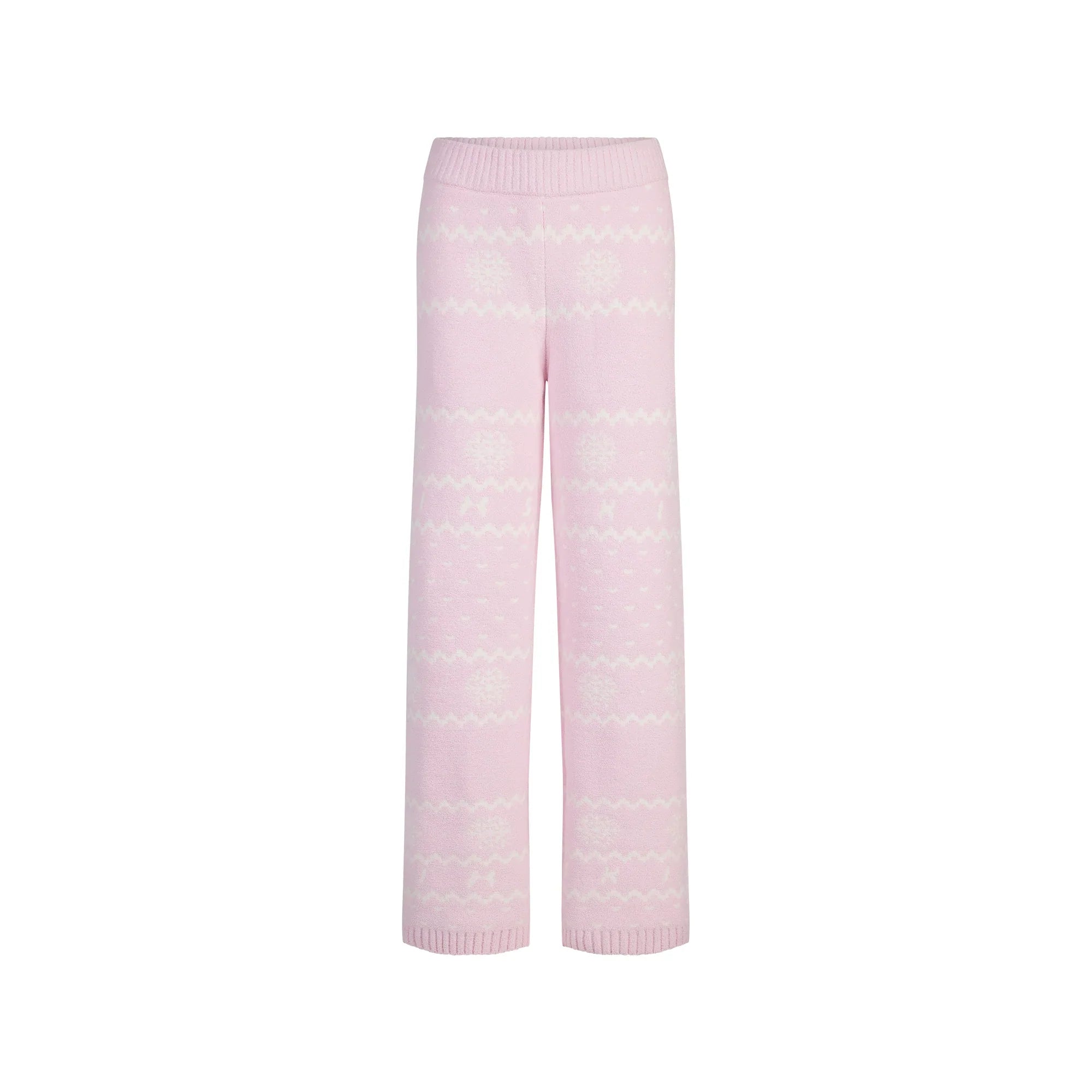 SKIMS COZY LIGHT PANT | BABY PINK HEART FAIR ISLE