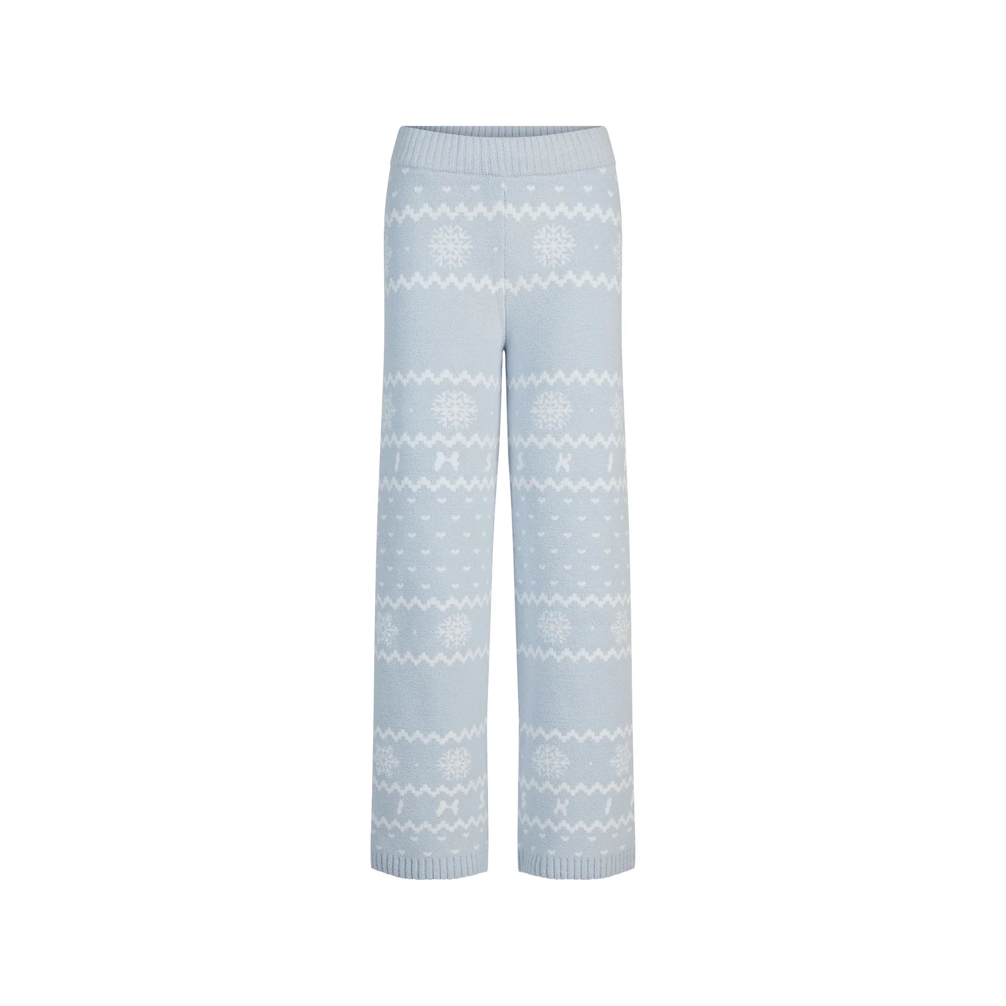 SKIMS COZY LIGHT PANT | ZEN BLUE HEART FAIR ISLE