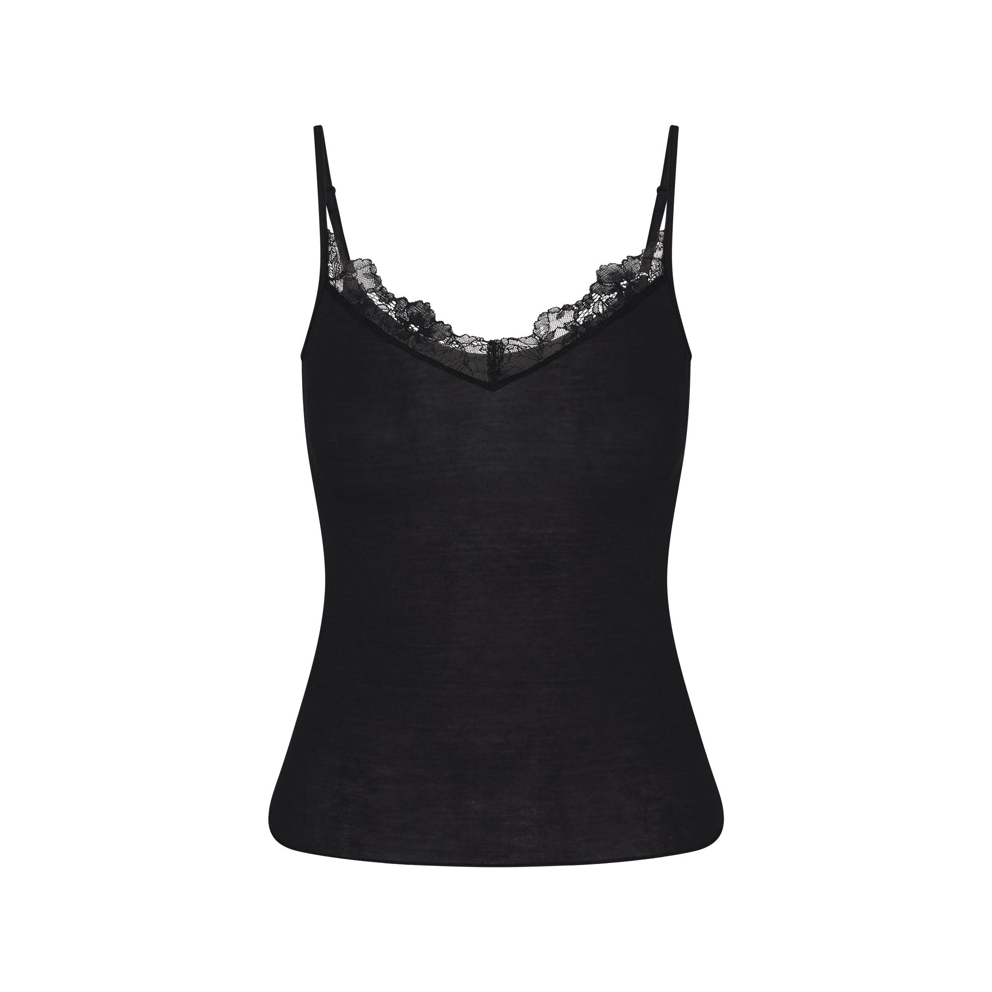 SKIMS SHEER MODAL LACE CAMI | ONYX