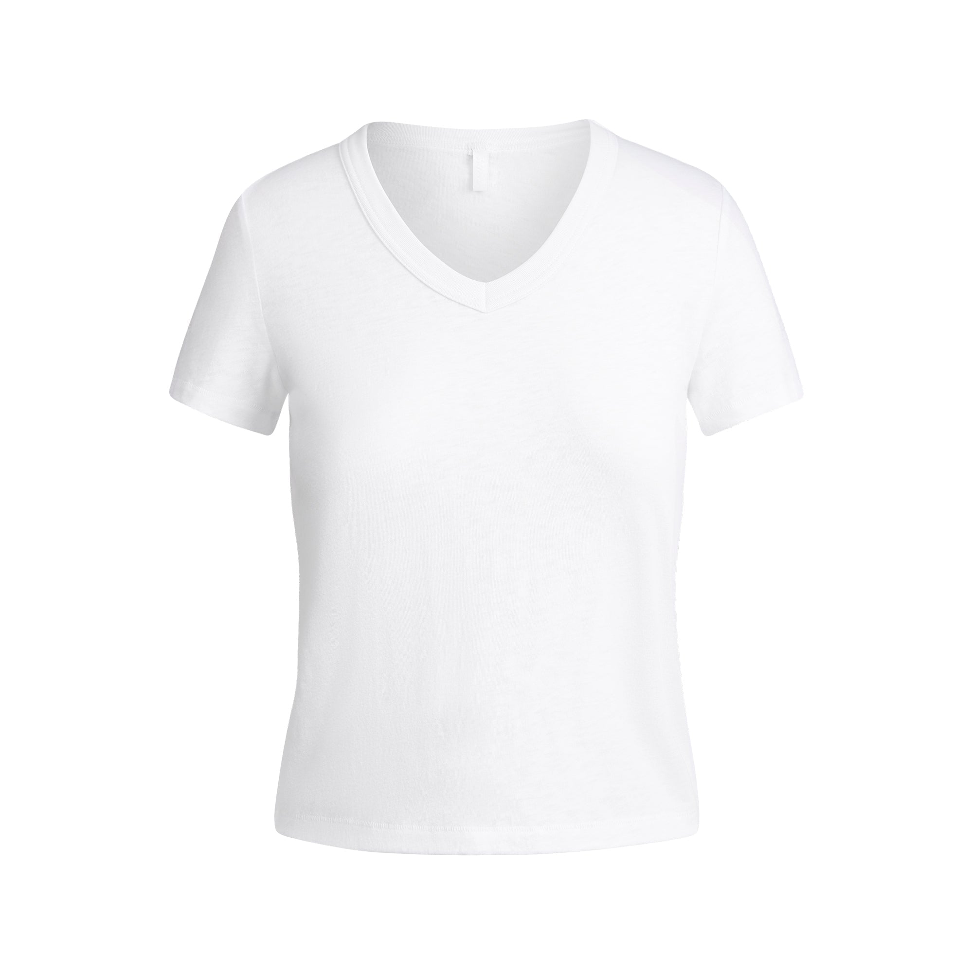SKIMS WORN IN JERSEY BABY V NECK TEE | SNOW