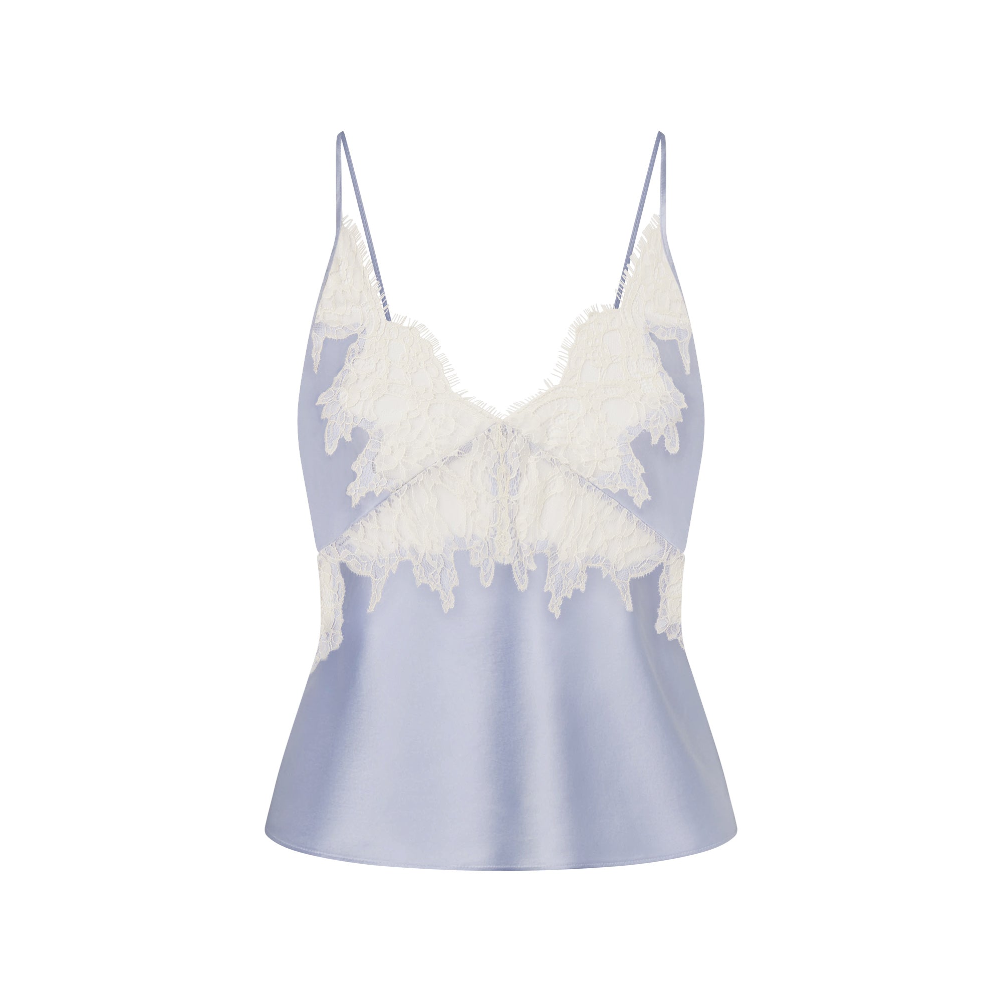 SKIMS SILK LACE CAMI | PERIWINKLE CONTRAST