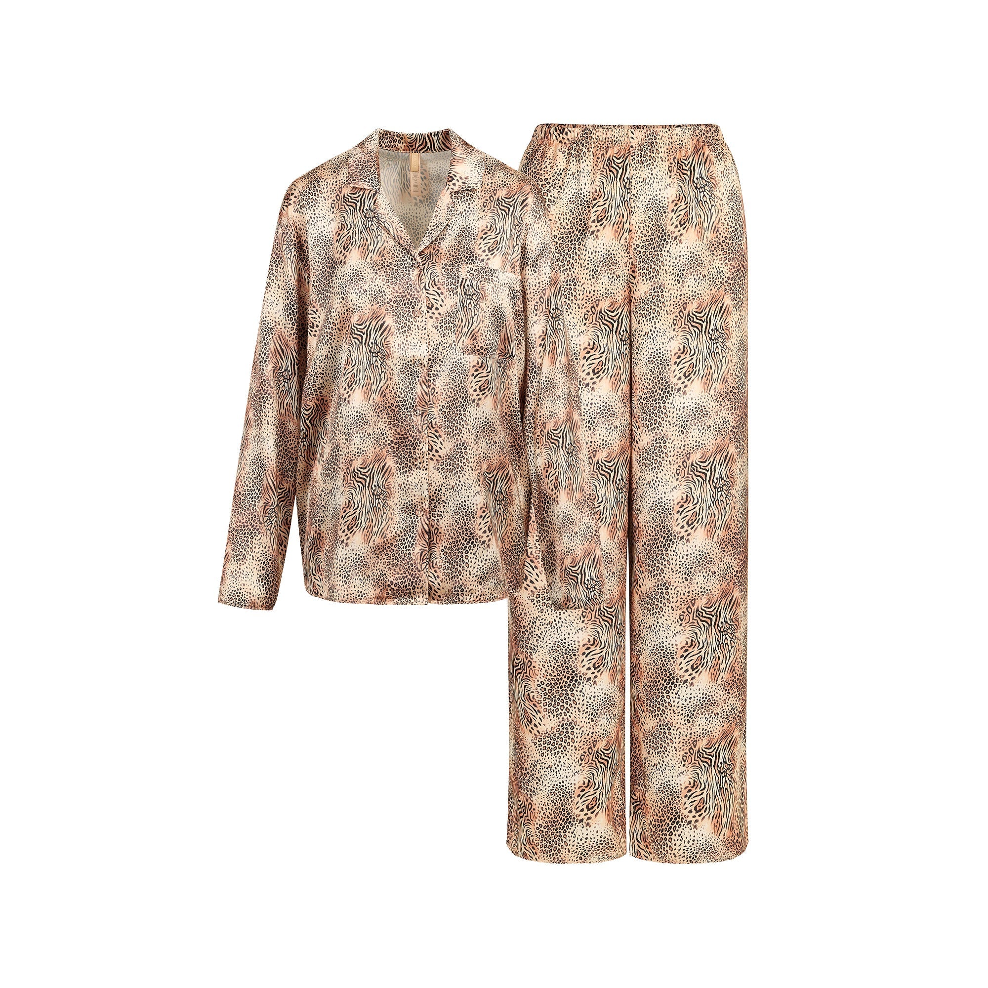 SKIMS WOVEN SHINE LONG SLEEP SET | SAND MINI MULTI ANIMAL