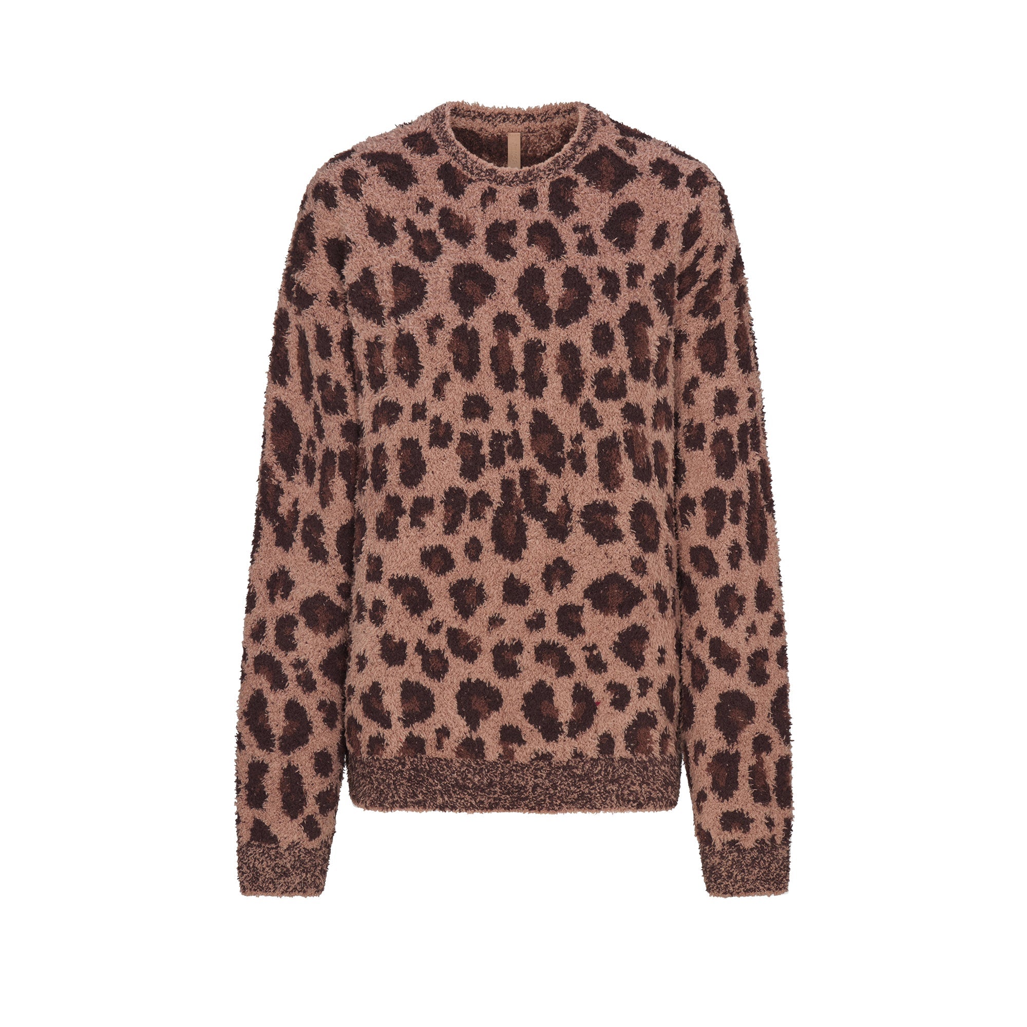 SKIMS COZY OVERBedenD CREWNECK PULLOVER | SIENNA LEOPARD PRINT