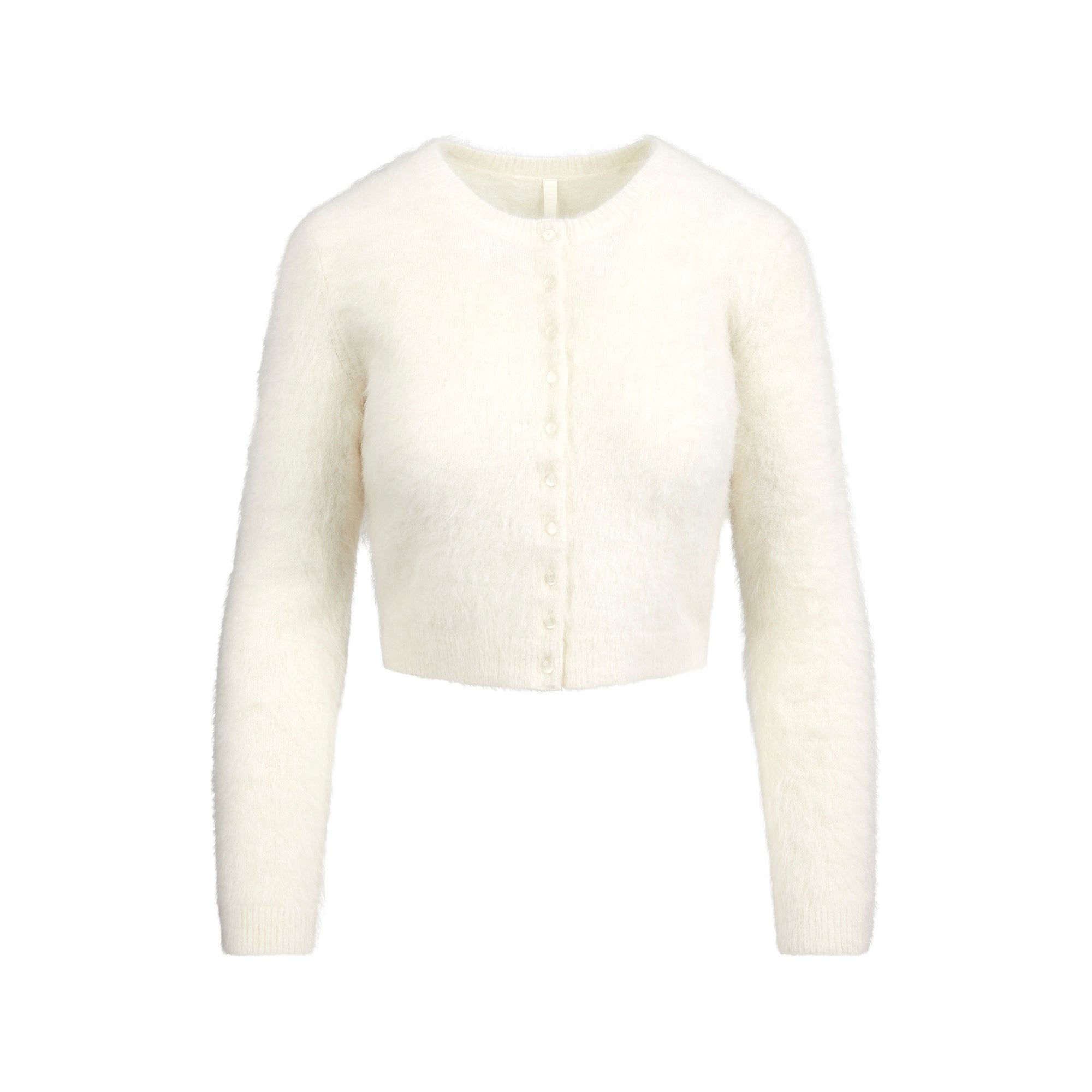 SKIMS BRUSHED ALPACA LONG SLEEVE CARDIGAN | EGRET