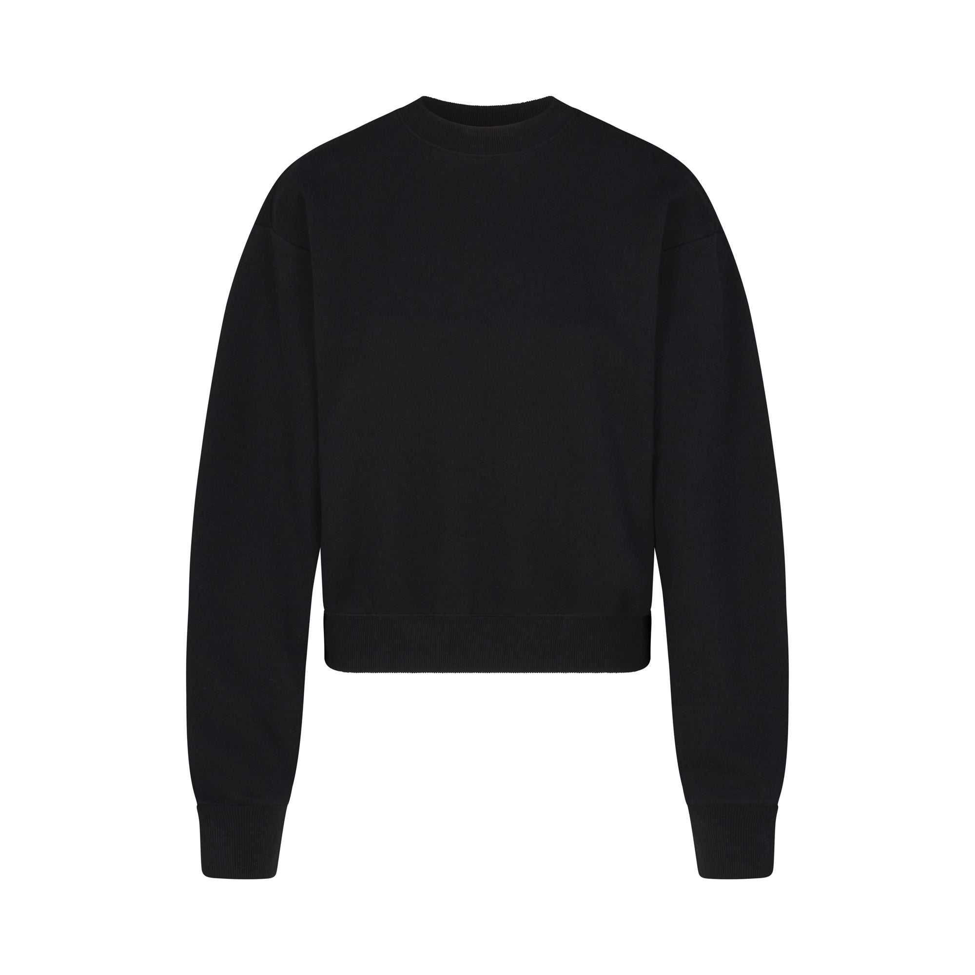 SKIMS COTTON FLEECE CLASSIC CREWNECK | ONYX