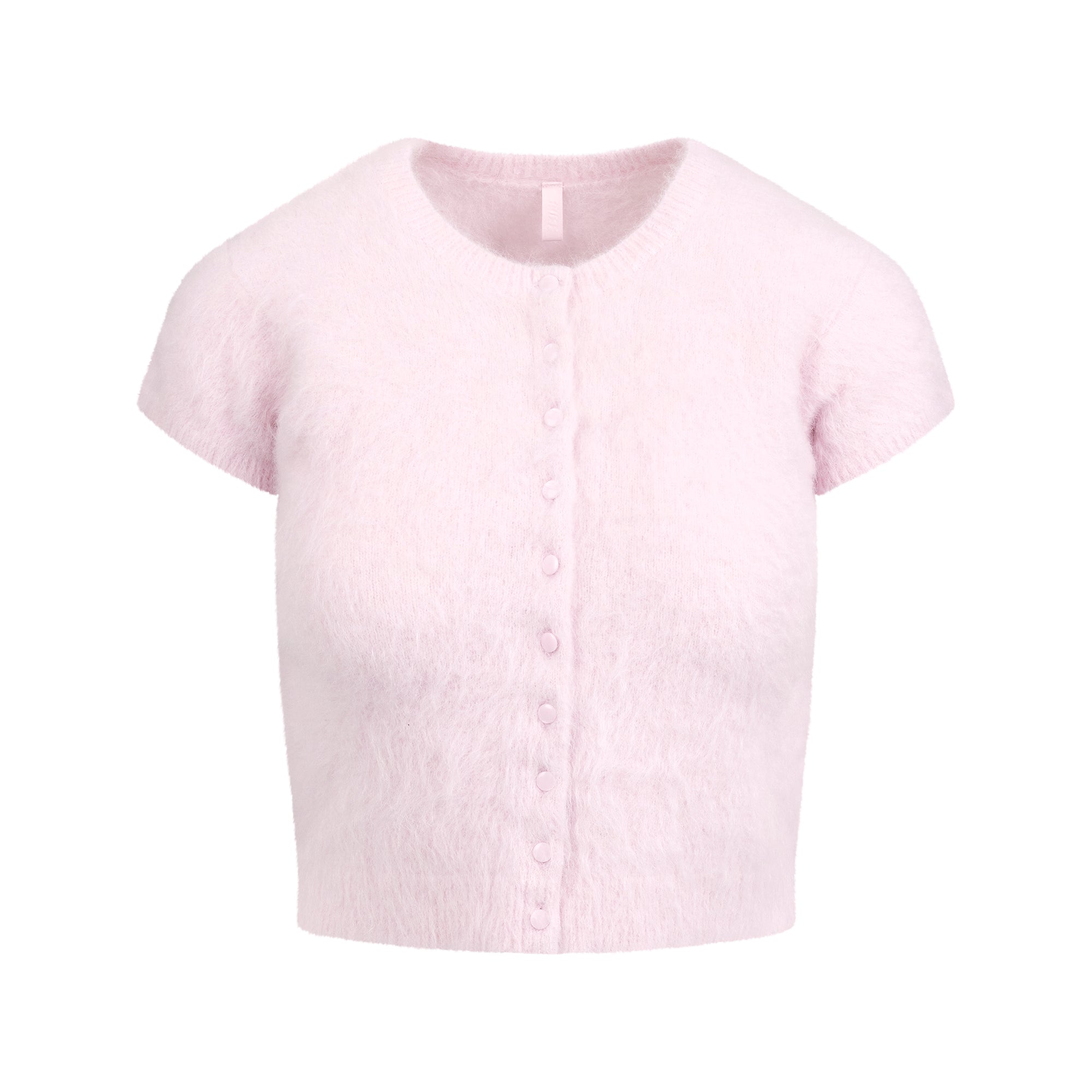 SKIMS BRUSHED ALPACA SHORT SLEEVE CARDIGAN | CHERRY BLOSSOM