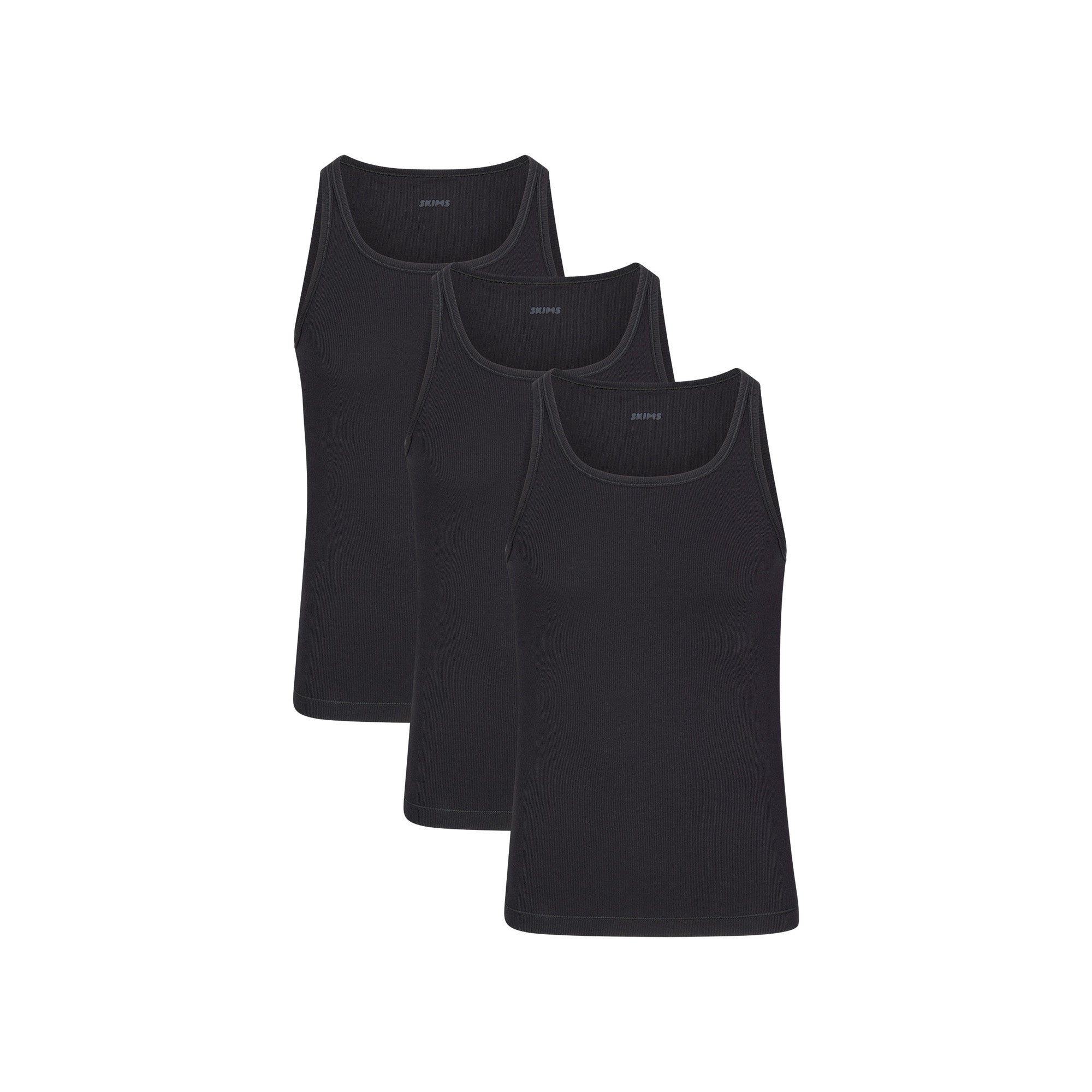 SKIMS COTTON MENS RIB TANK 3-PACK | ONYX