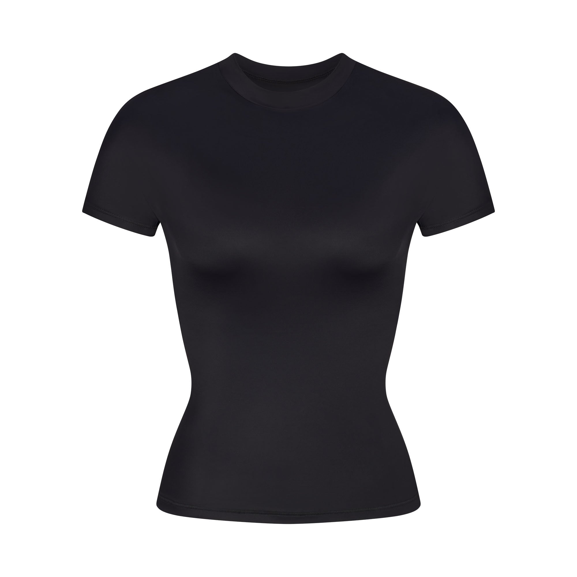 NikeSKIMS SHINE SHORT SLEEVE MOCK NECK TOP | OBSIDIAN