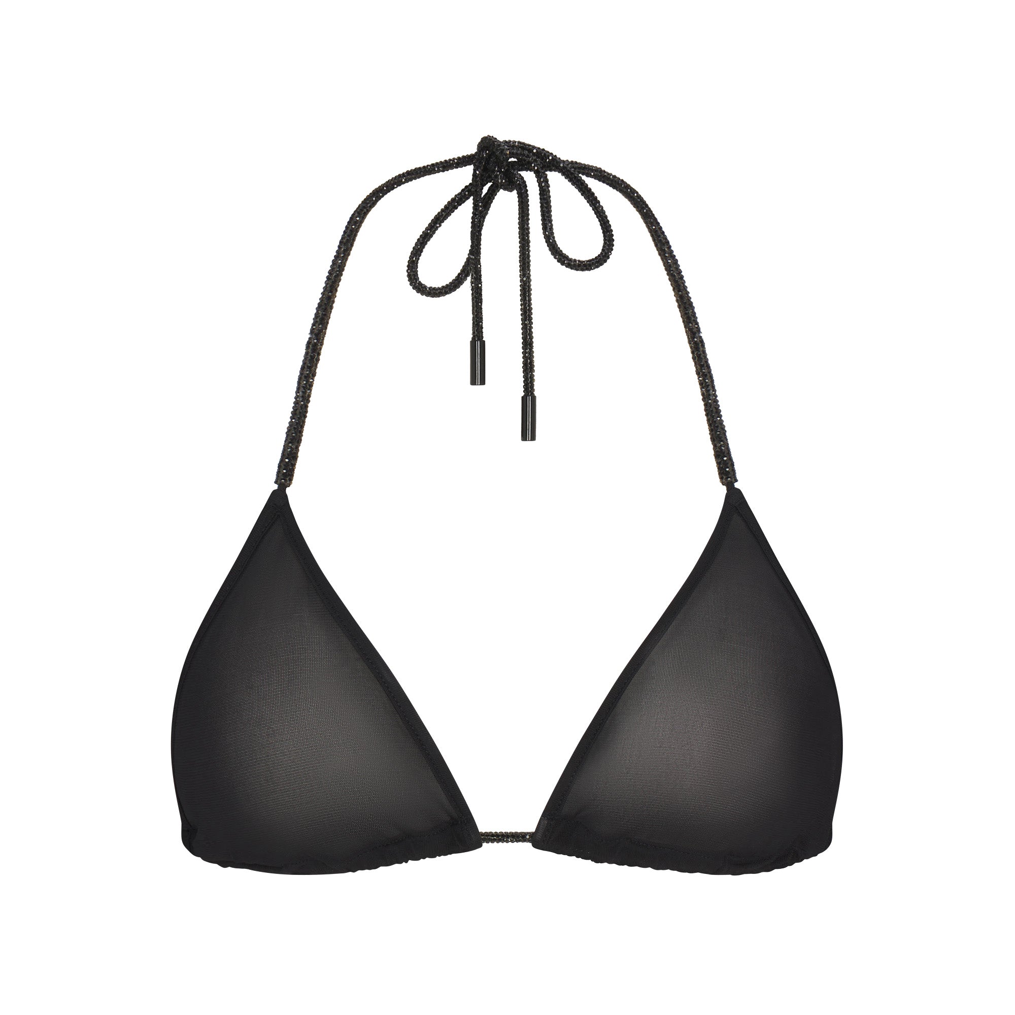 SKIMS RHINESTONE KNIT TRIANGLE BRALETTE | ONYX