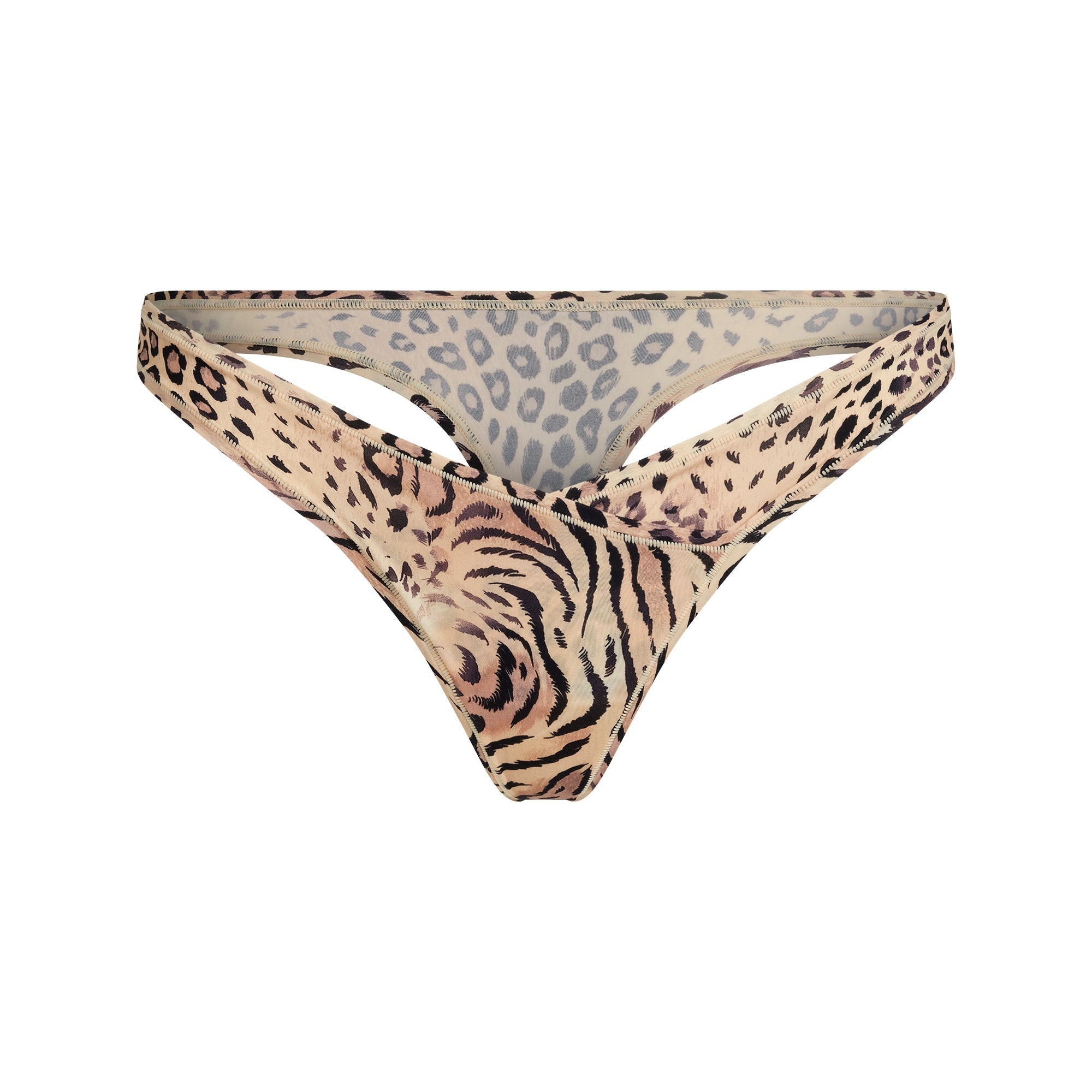 SKIMS FITS EVERYBODY WRAP DIPPED THONG | SAND MULTI ANIMAL