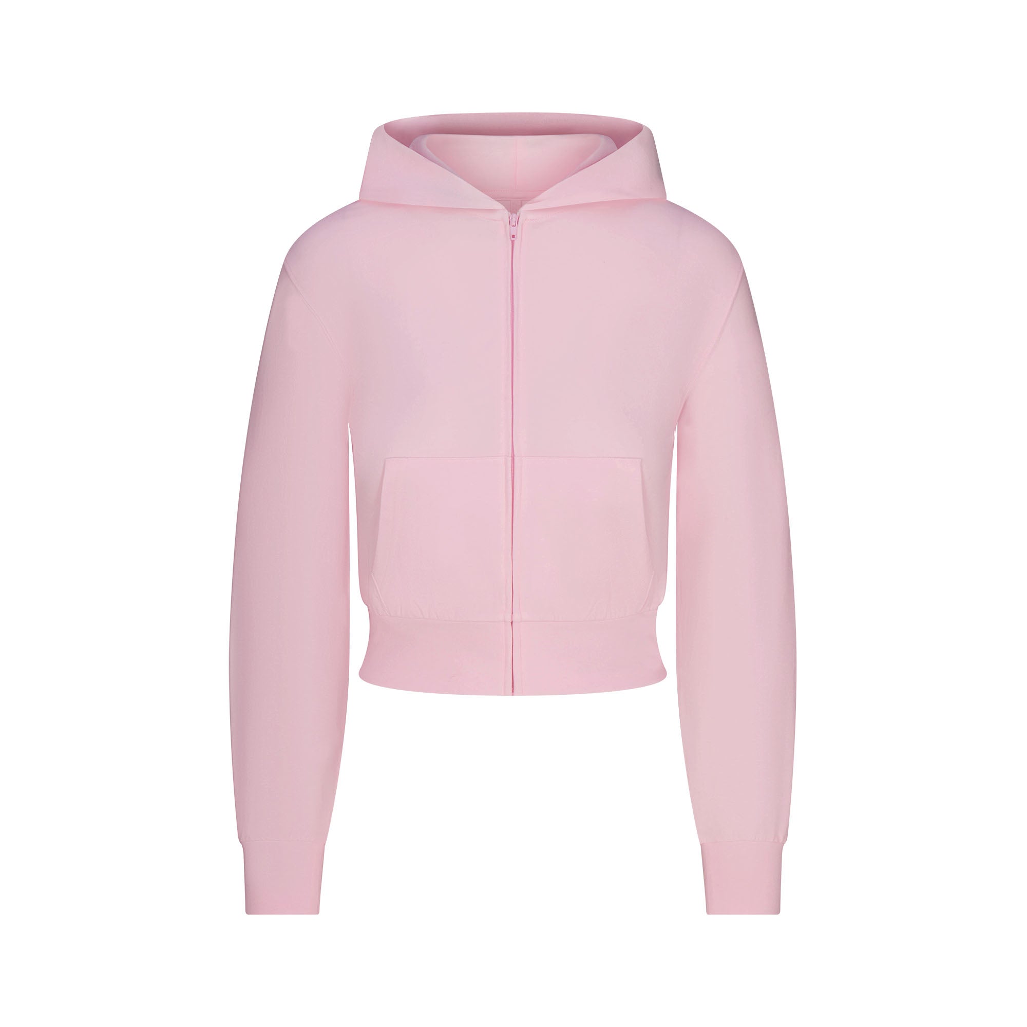 SKIMS COTTON JERSEY ZIP UP HOODIE | CHERRY BLOSSOM