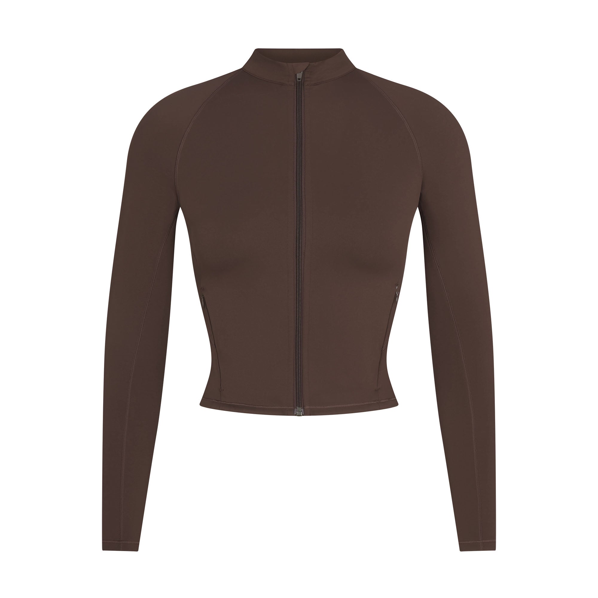 NikeSKIMS MATTE MOCK NECK FULL ZIP JACKET | DARK SEPIA