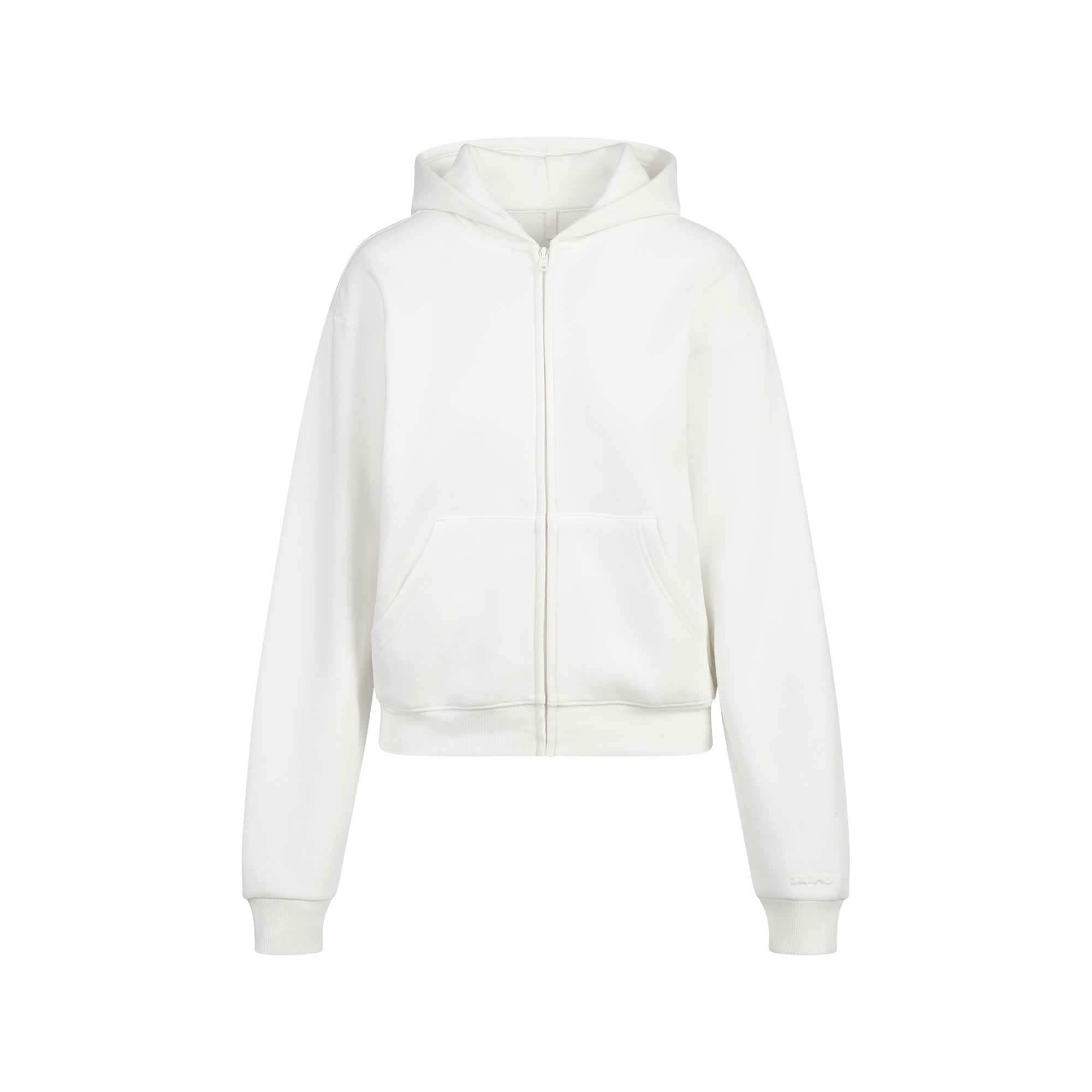 SKIMS COTTON FLEECE CLASSIC ZIP UP HOODIE | MARBLE