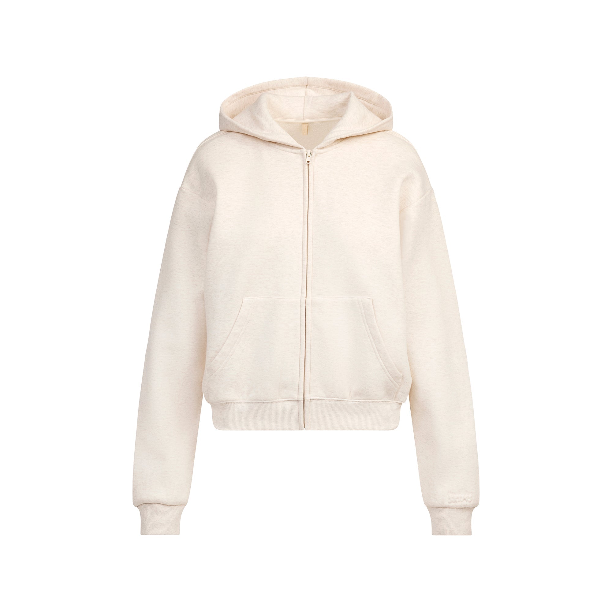 SKIMS COTTON FLEECE CLASSIC ZIP UP HOODIE | OATMEAL HEATHER