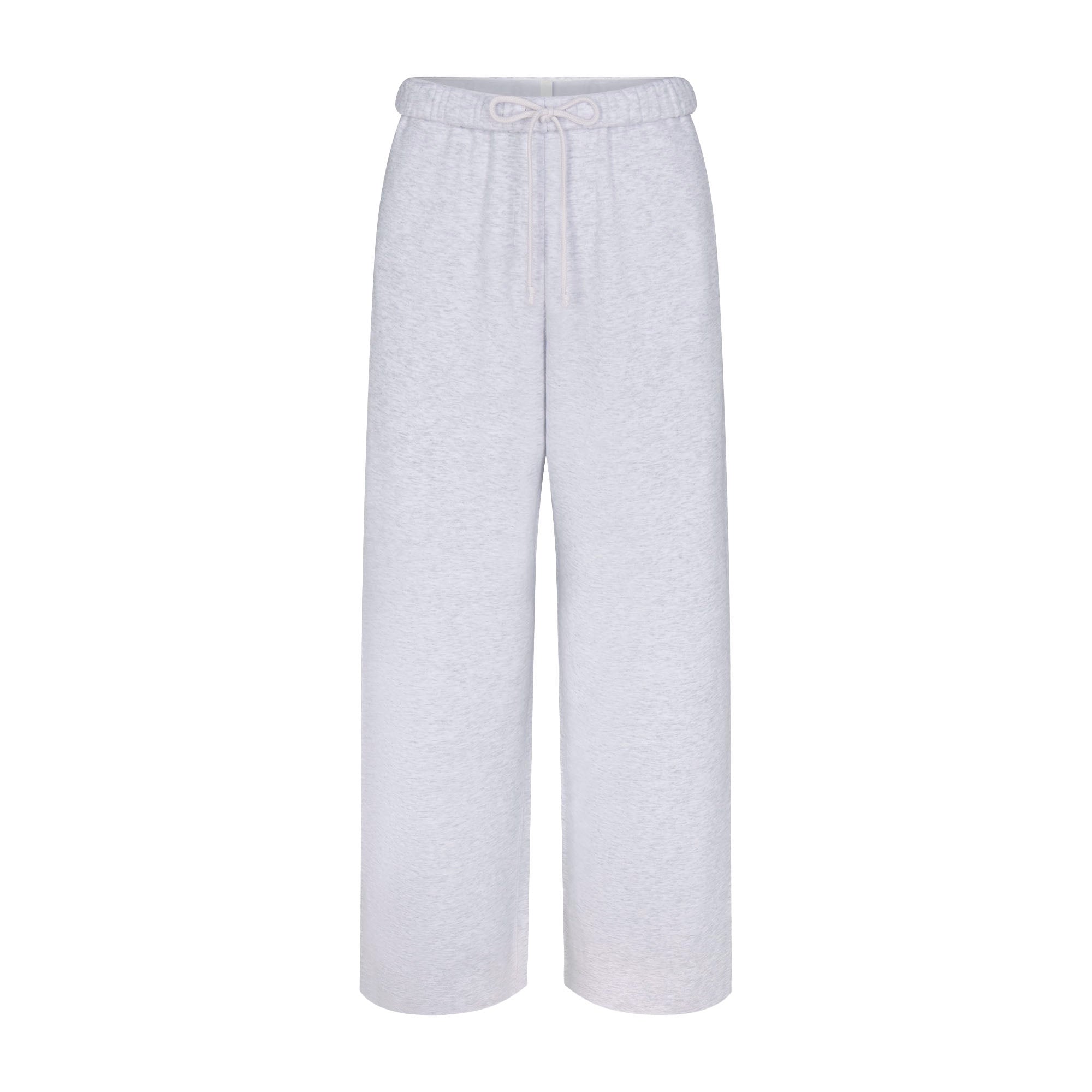 SKIMS COTTON FLEECE CLASSIC STRAIGHT LEG PANT | LIGHT HEATHER GREY